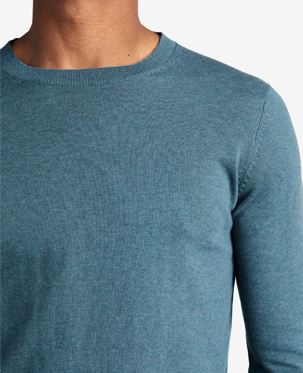 Crew Neck Sweater with Tipping Details - Image 3