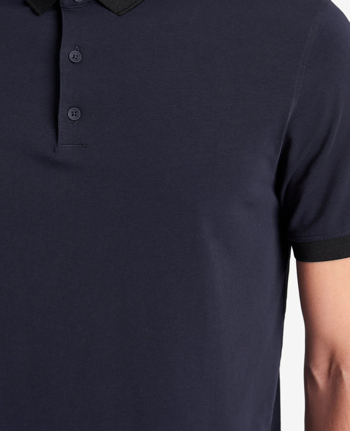 Colorblock Collar Solid Short Sleeve Polo - Image 3
