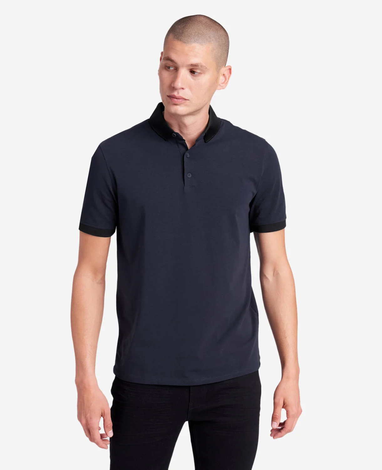 Colorblock Collar Solid Short Sleeve Polo - Image 4