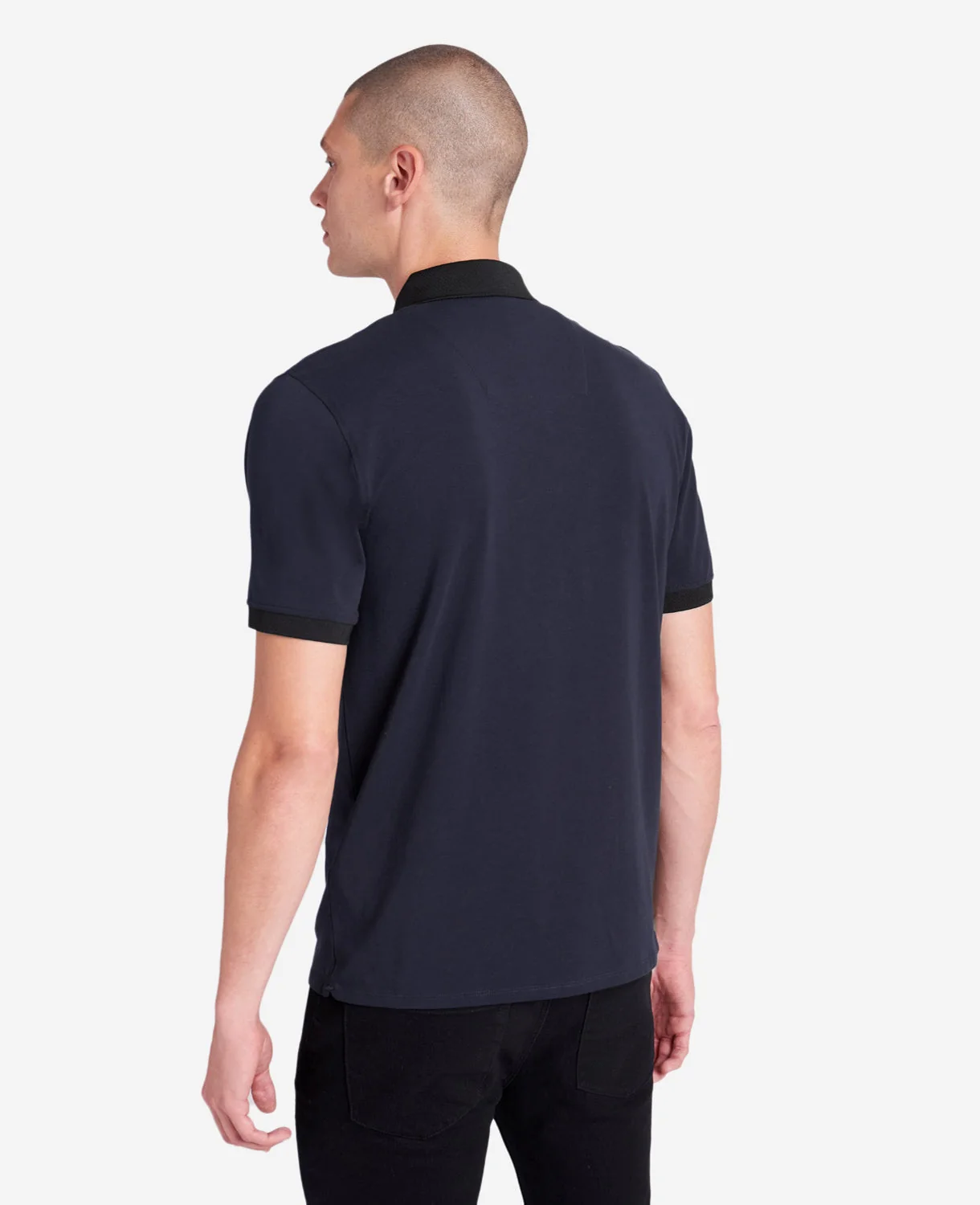 Colorblock Collar Solid Short Sleeve Polo - Image 5