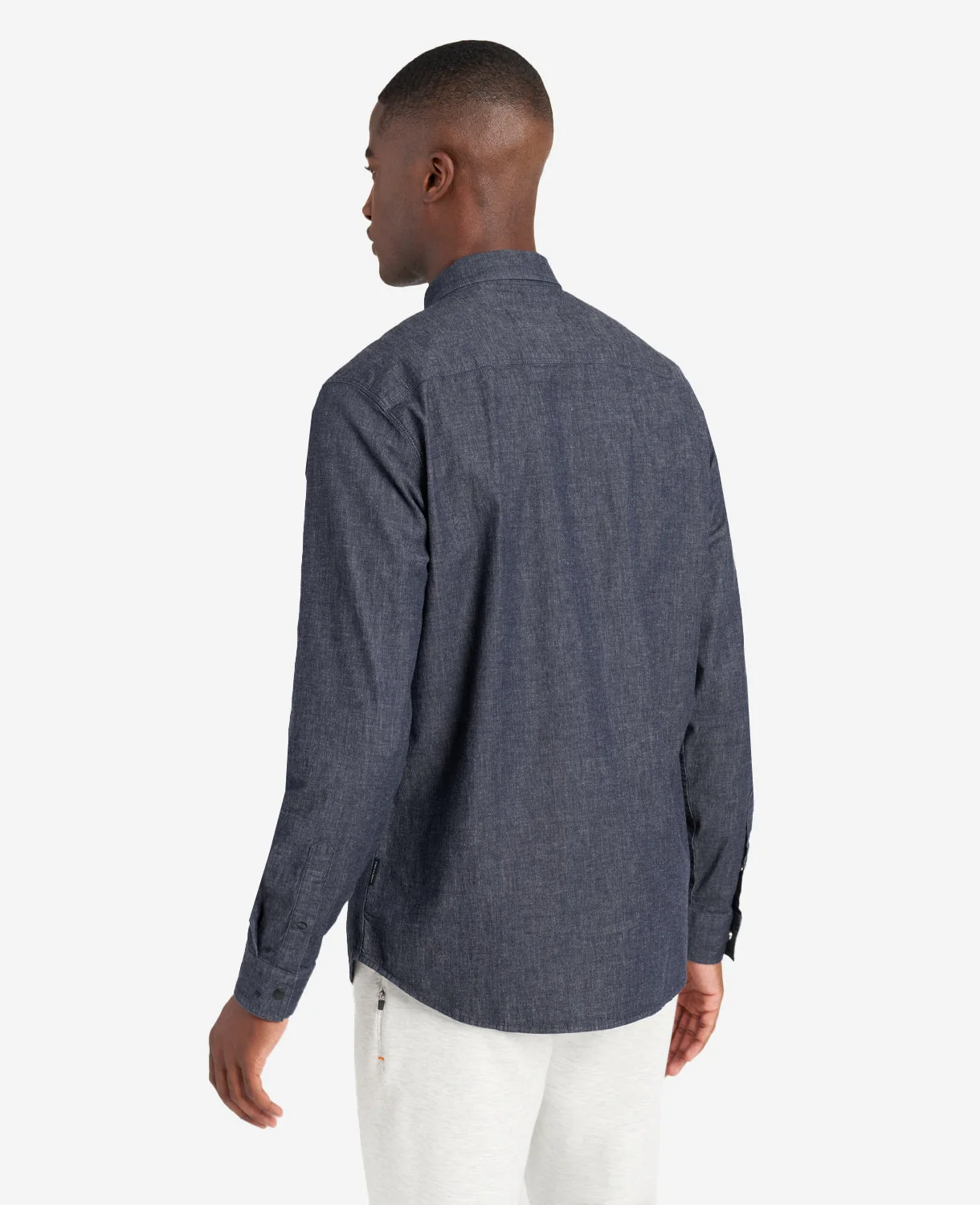 Slim-Fit Organic Stretch Denim Two Pocket Shirt - Image 3