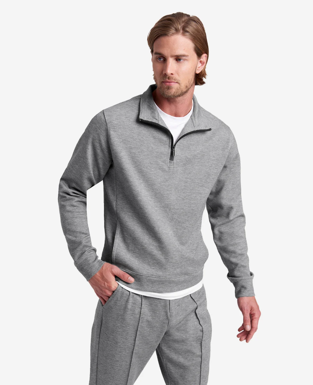 Quarter-Zip Mock Knit Jacket