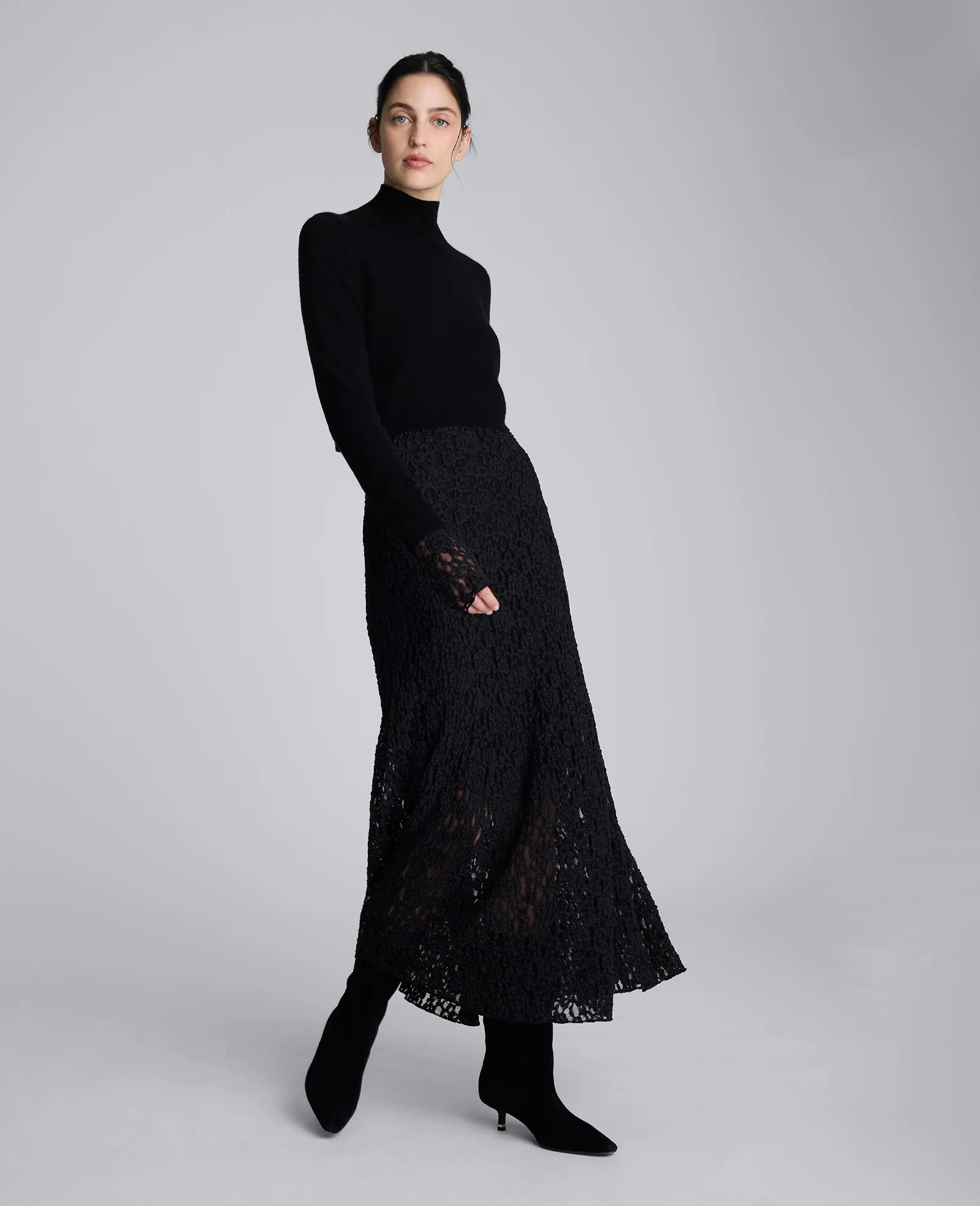 Merino Wool Cropped Mockneck Sweater - Image 3