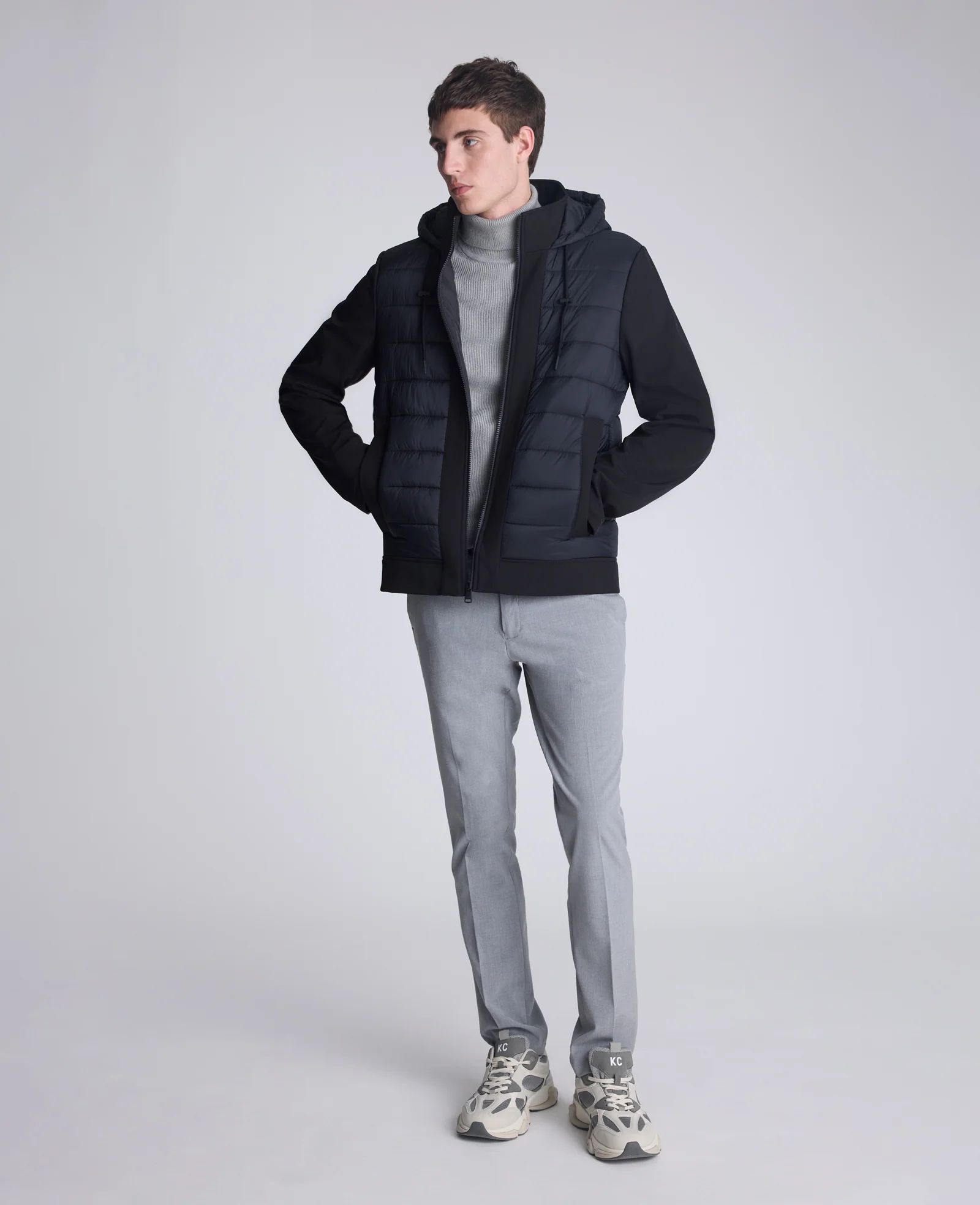 Mixed Media Hooded Soft Shell Jacket - Image 4