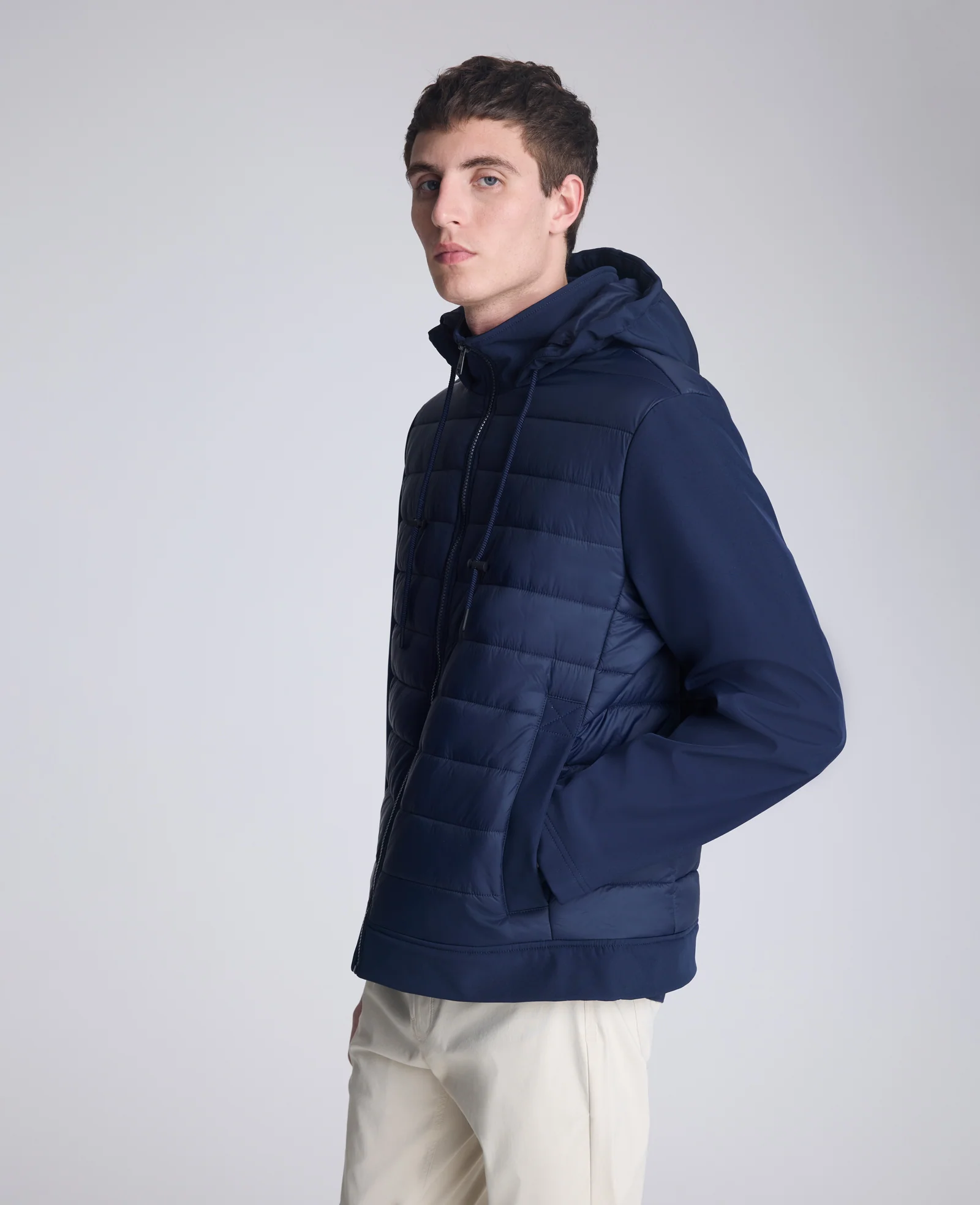 Mixed Media Hooded Soft Shell Jacket - Image 3