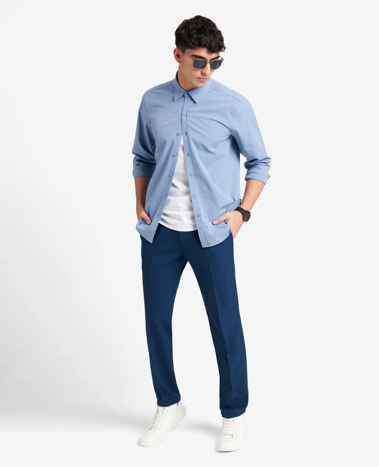 Modern-Fit Micro Check Stretch Trouser - Image 2