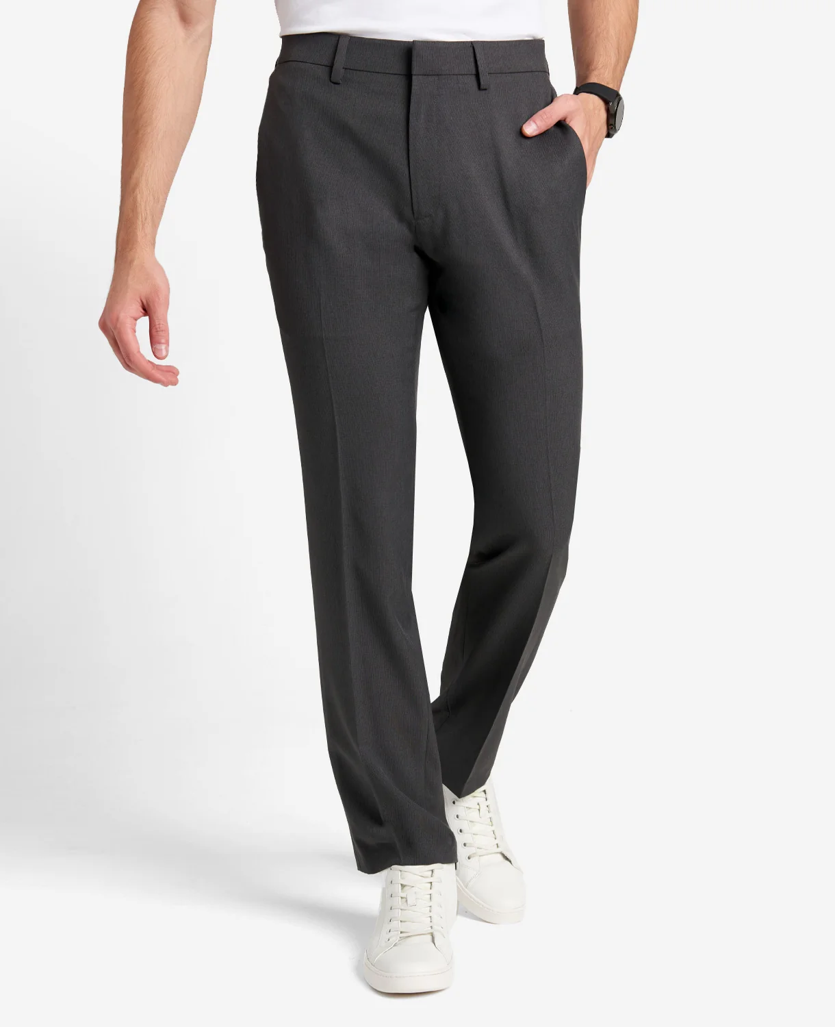 Modern-Fit Micro Check Stretch Trouser - Image 4