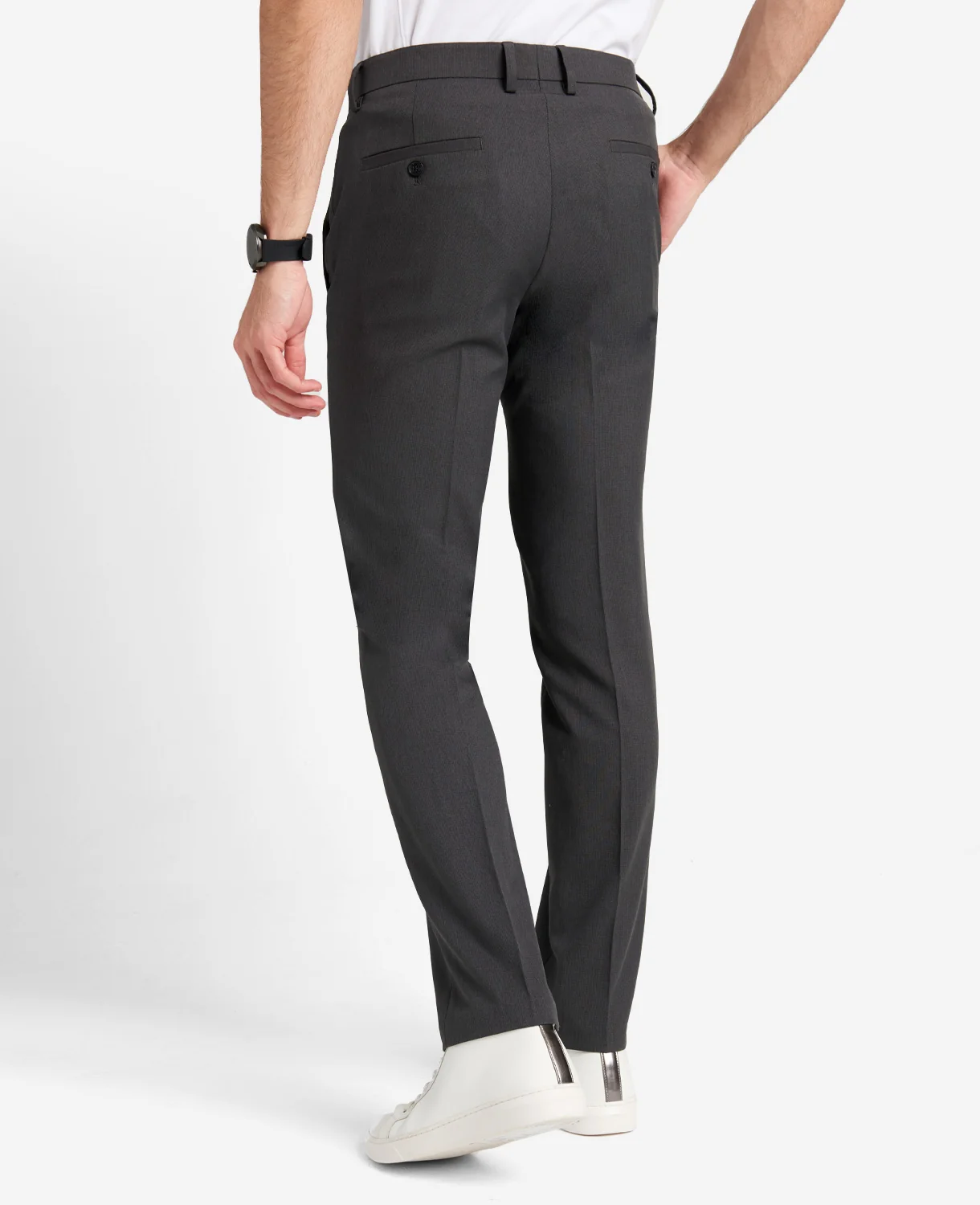 Modern-Fit Micro Check Stretch Trouser - Image 5