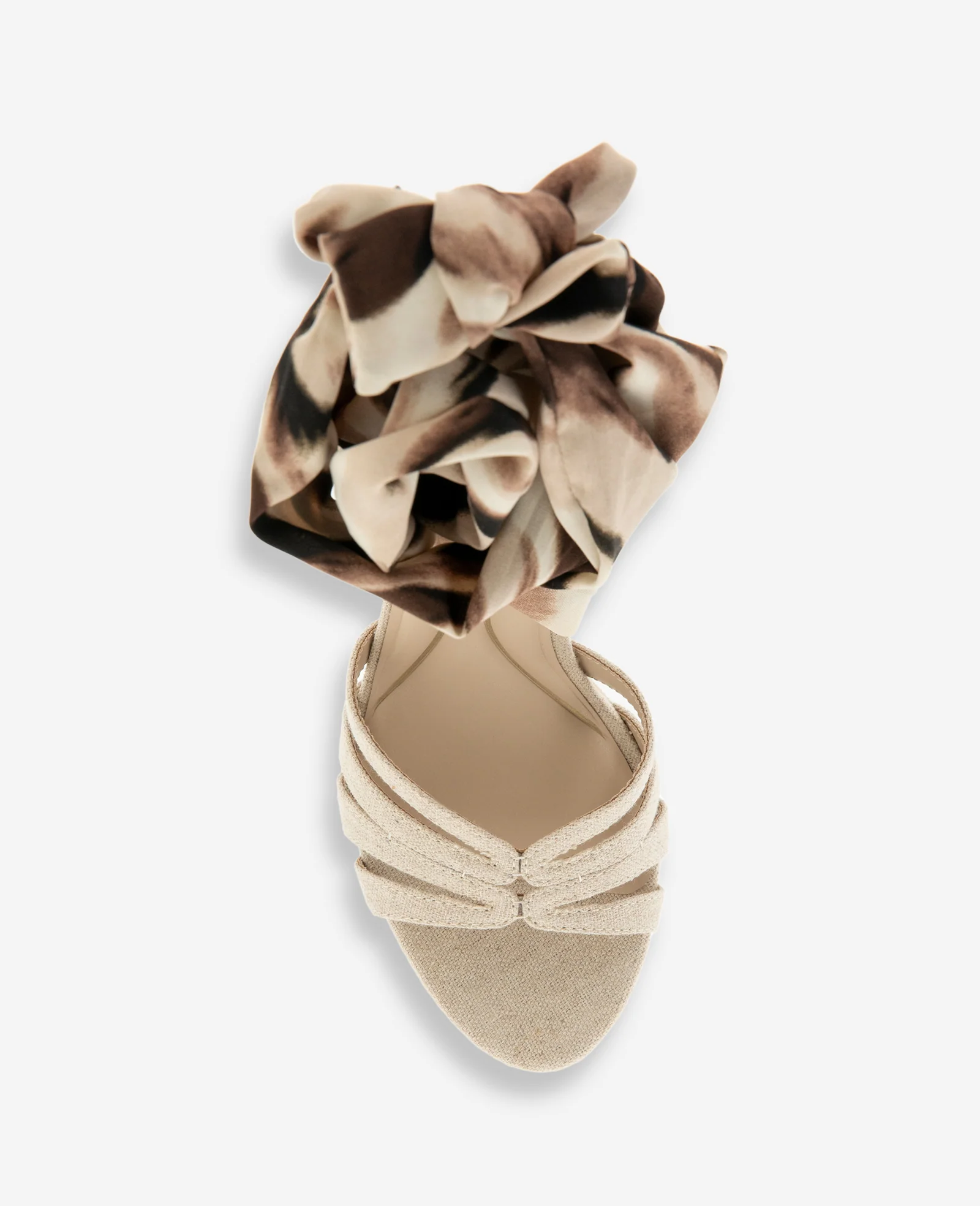 Nikkii Printed Fabric Wrap Around Platform Heel - Image 4