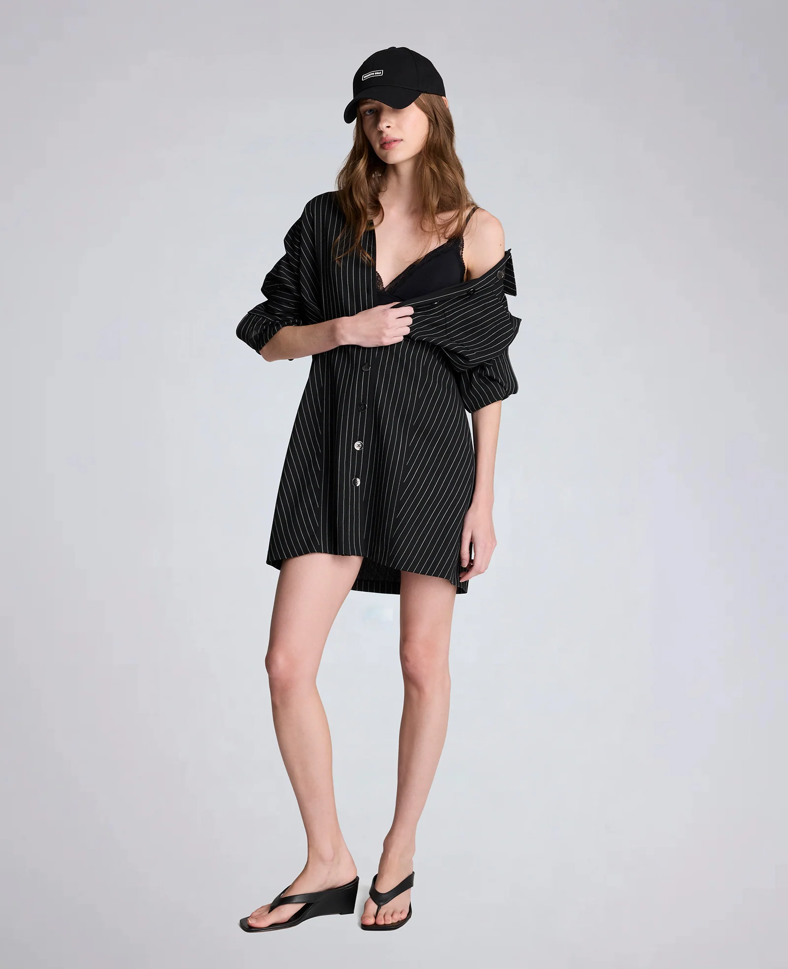 Pinstripe Shirt Dress - Image 5