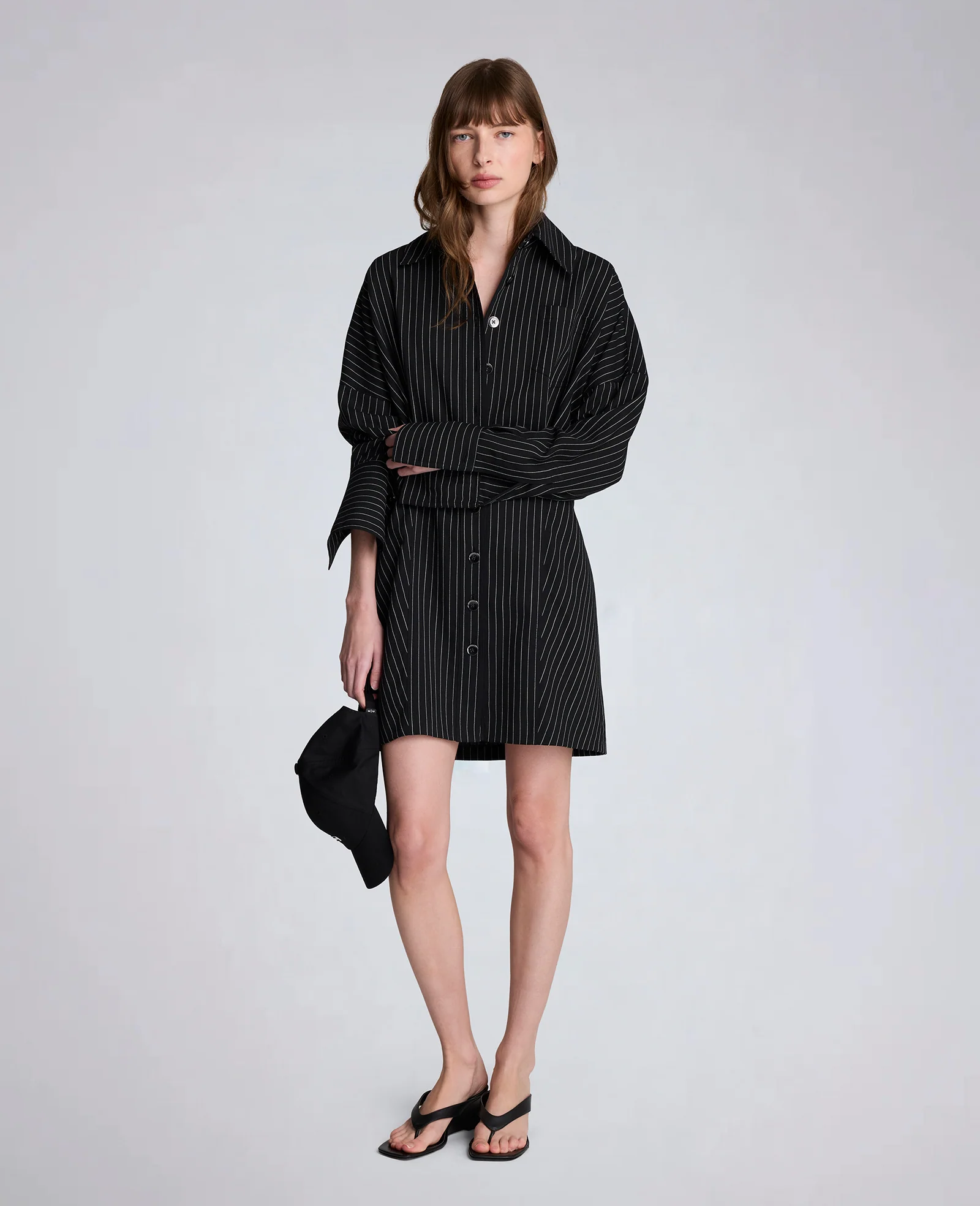 Pinstripe Shirt Dress - Image 7