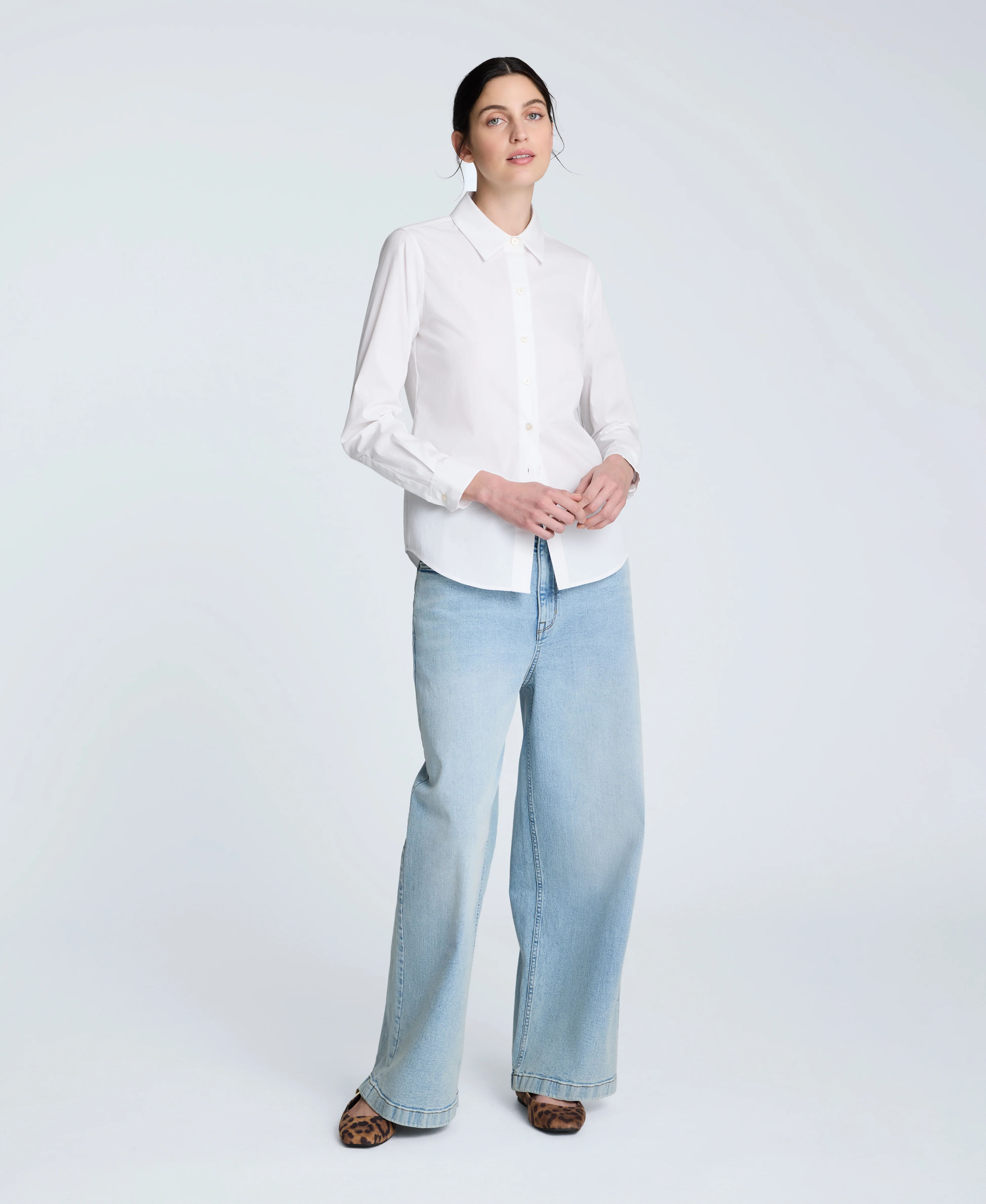 Poplin Button Front Shirt - Image 3