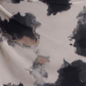 Printed Mesh Knot Front Long Sleeve Midi Dress - Image 5