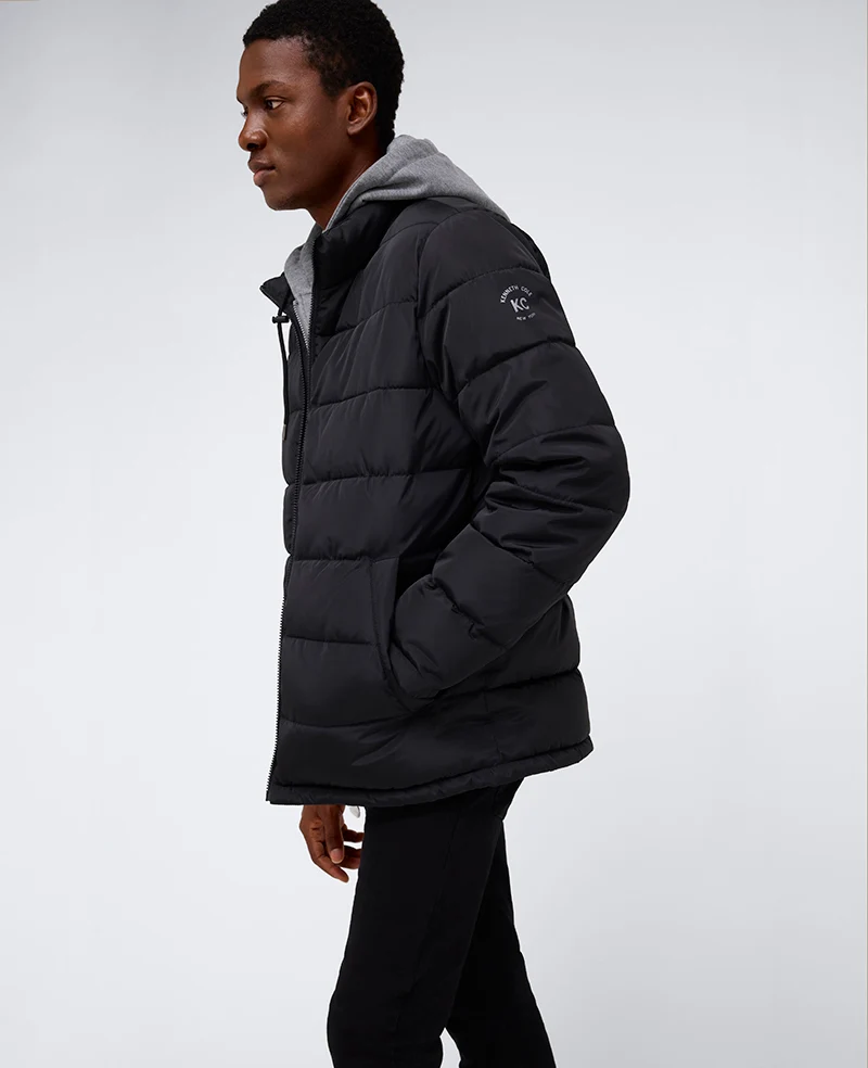 Puffer with Attached Jersey Hood - Image 3