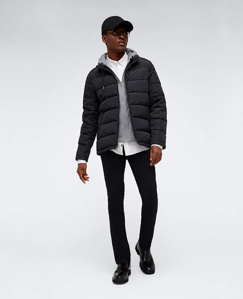 Puffer with Attached Jersey Hood - Image 4