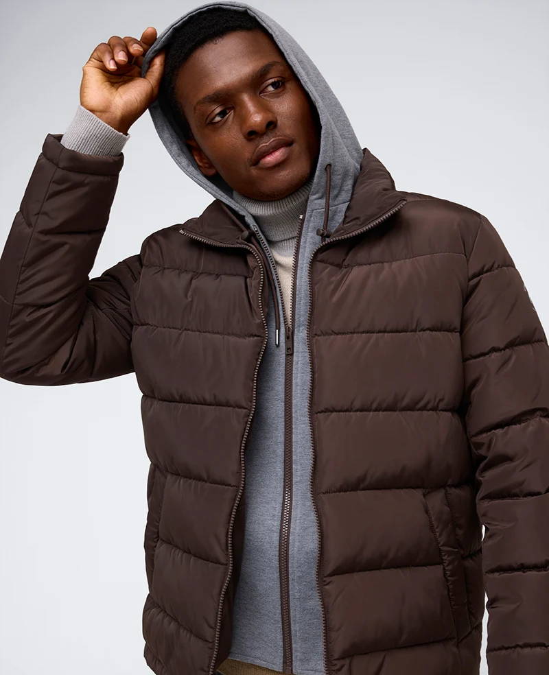 Puffer with Attached Jersey Hood - Image 3
