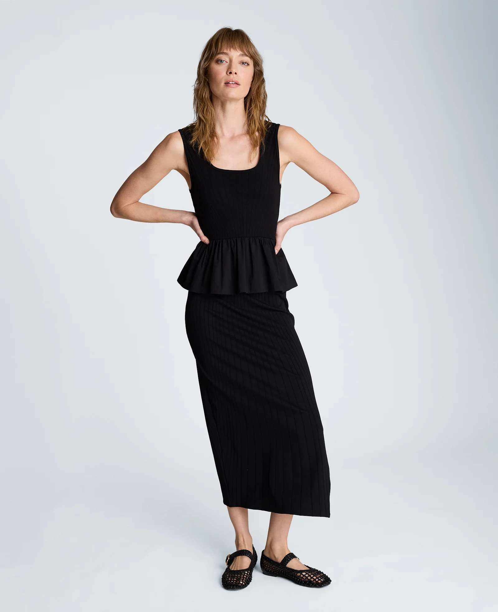 Pull On Midi Skirt with Side Slit - Image 5