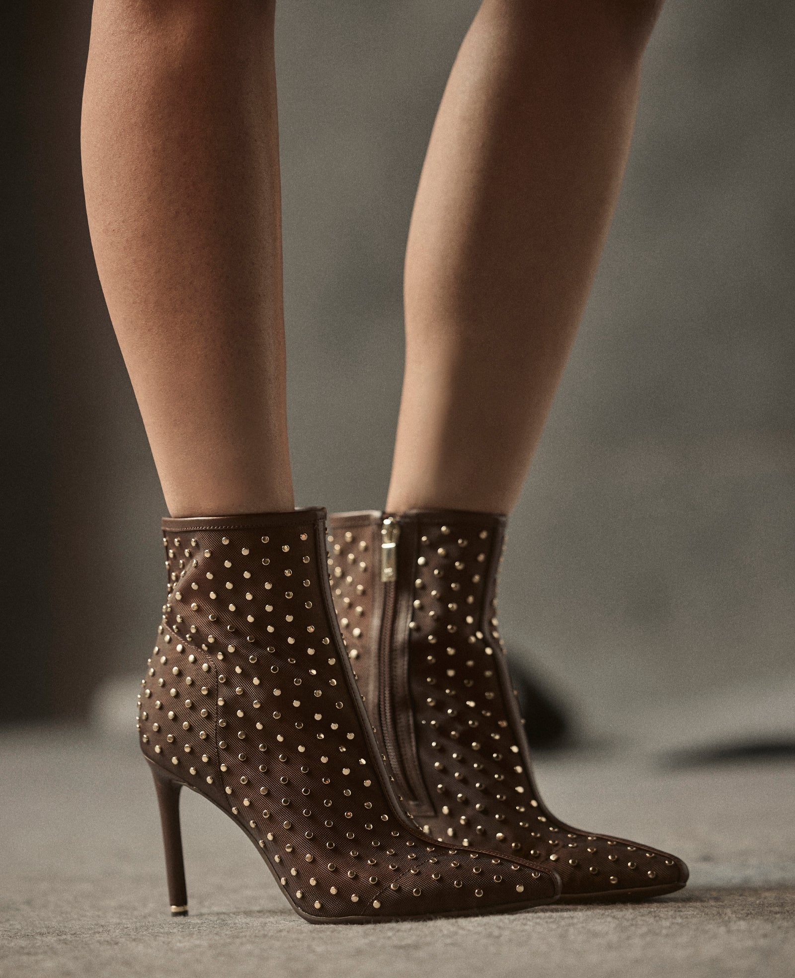 Quincy Mesh Micro Stud Heel Ankle Bootie - Image 2