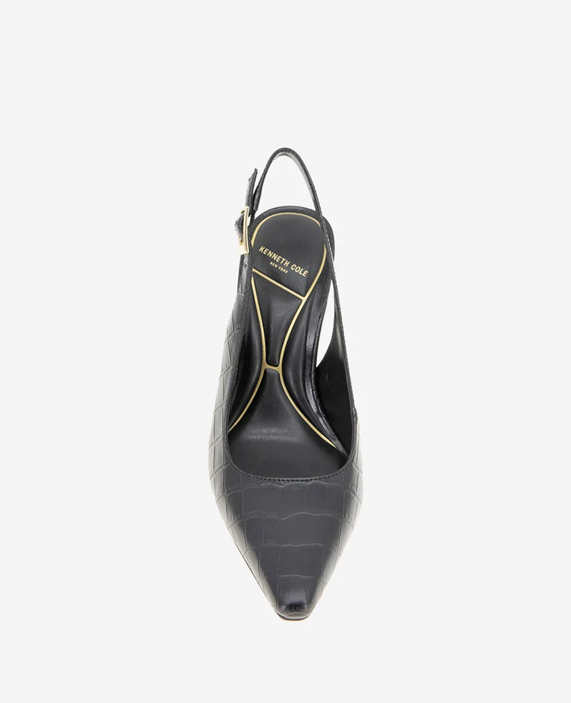 Quinnly Leather Croco Slingback Heel - Image 6