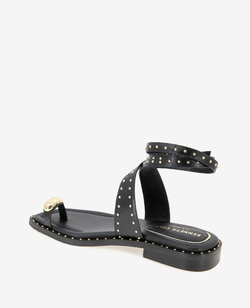 Raven Leather Studded Sandal - Image 4