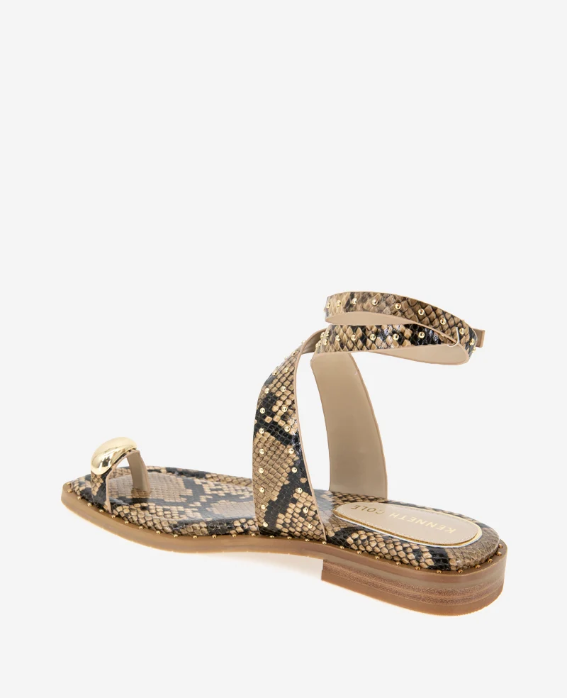 Raven Snake Print Studded Sandal - Image 4
