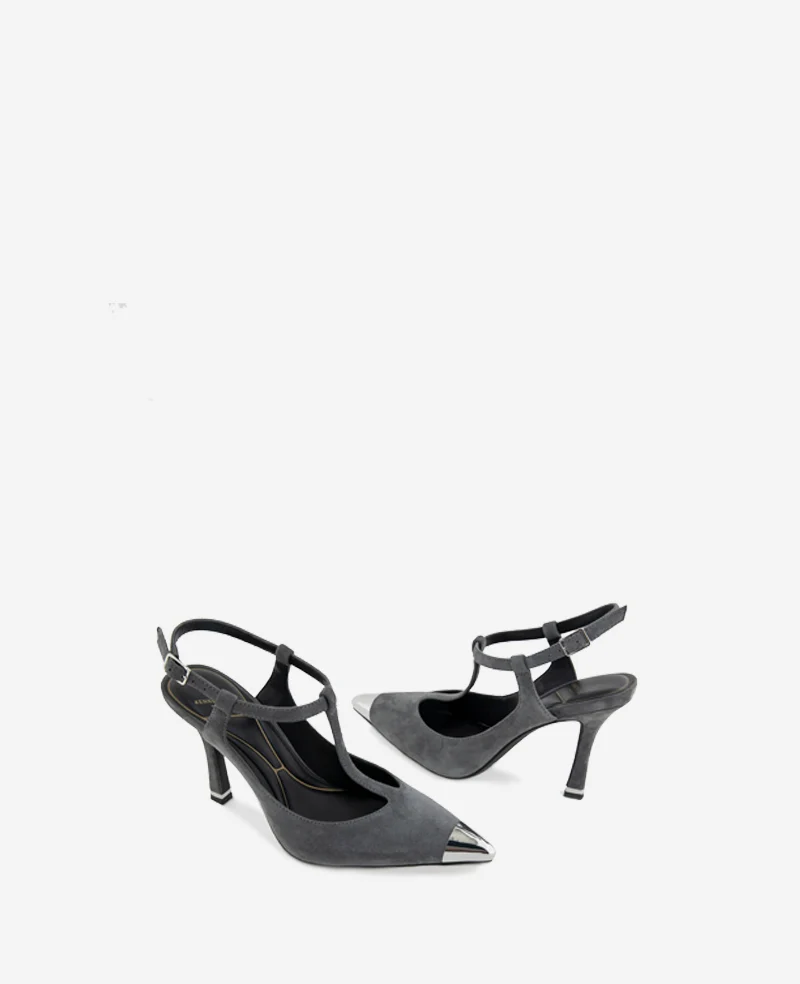 Romi T-Strap Suede Slingback Heel - Image 2