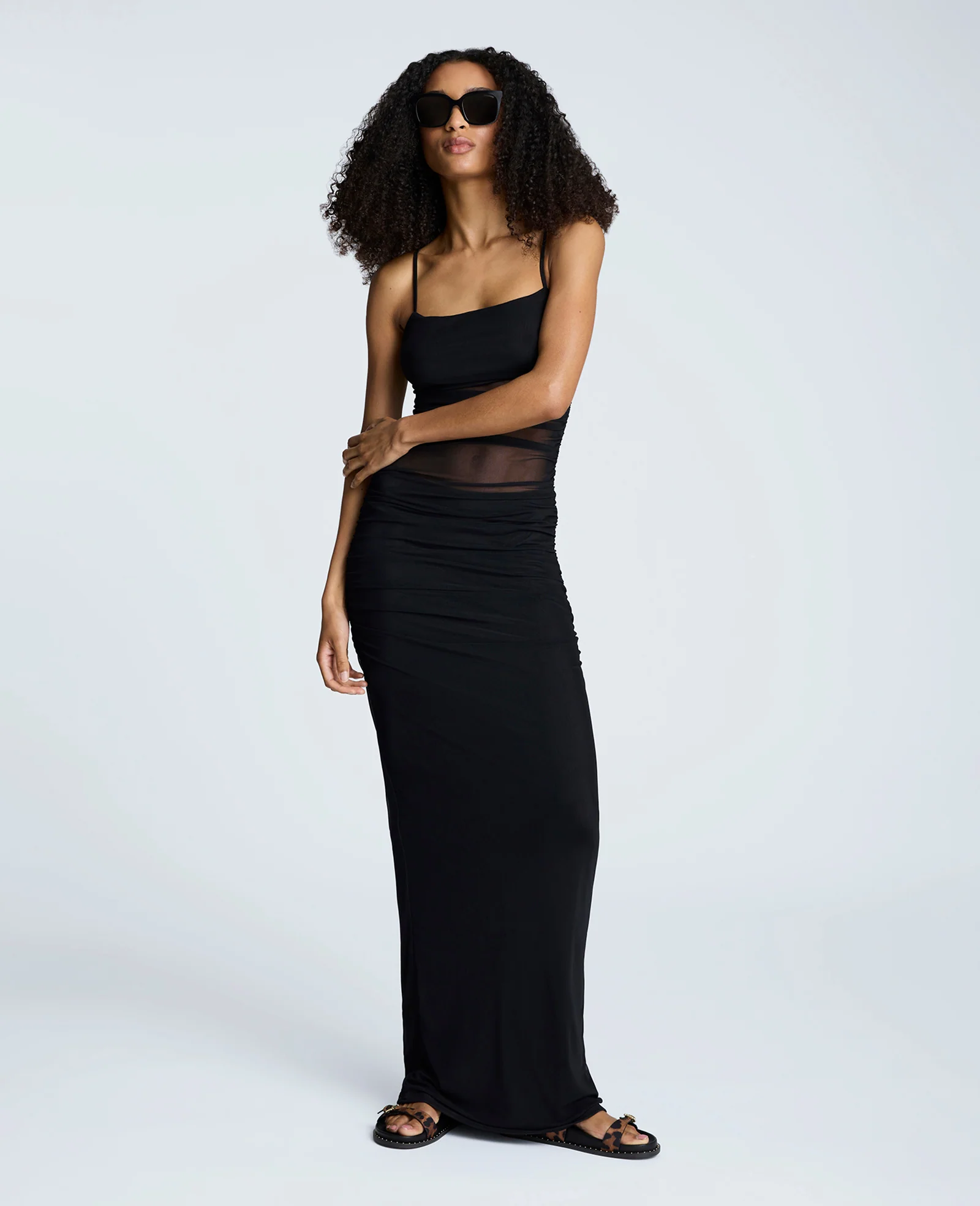 Rouched Mesh Maxi Dress - Image 2