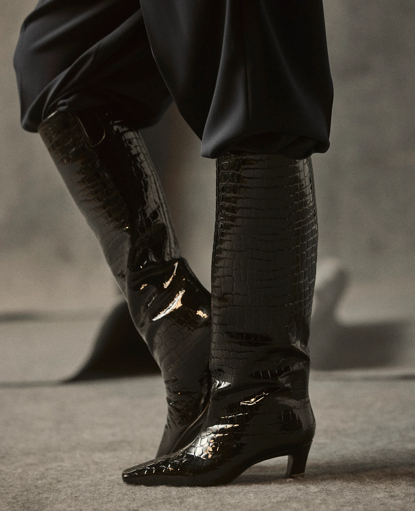 Rubia Croco Patent Tall Heel Boot - Image 2