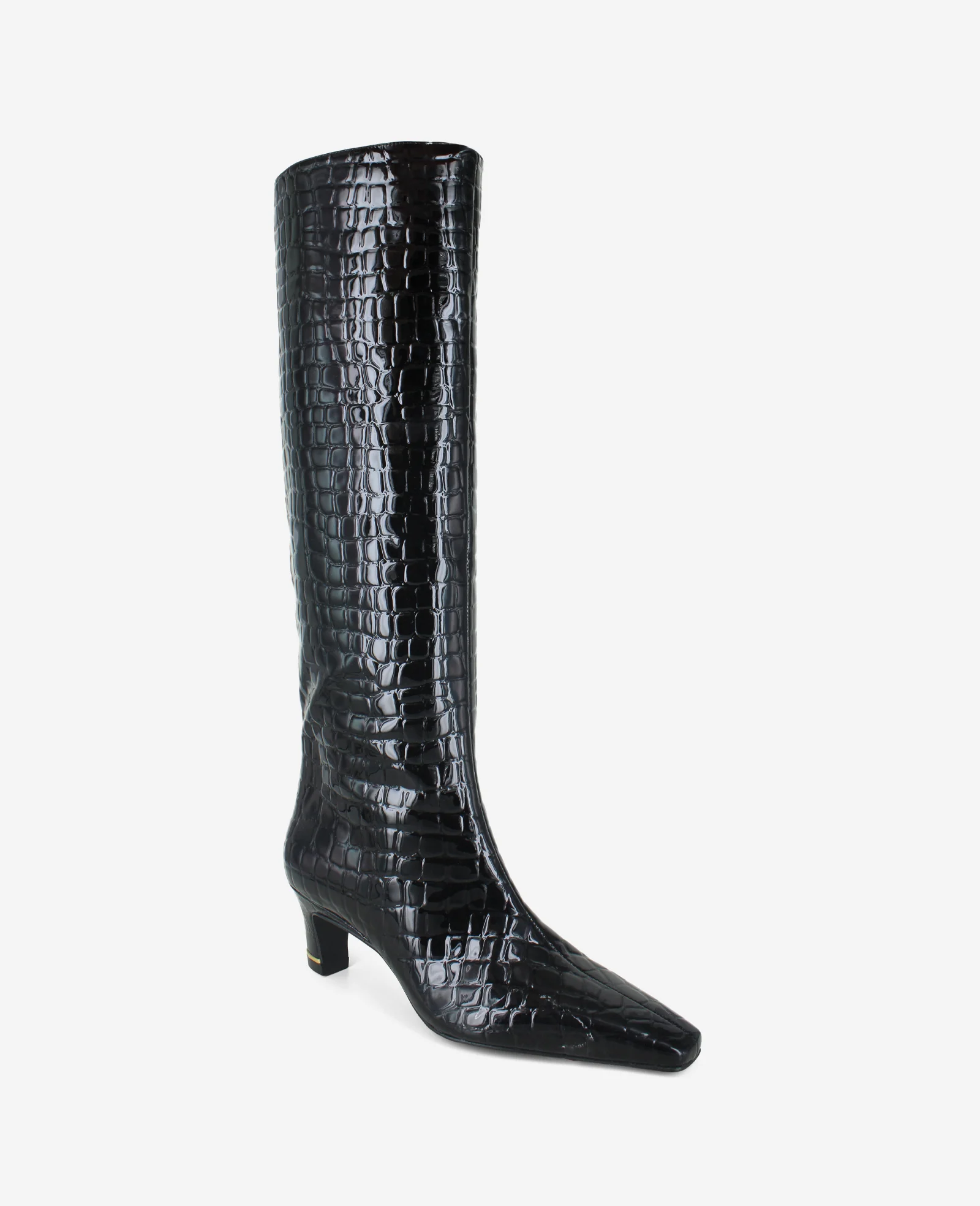 Rubia Croco Patent Tall Heel Boot - Image 3
