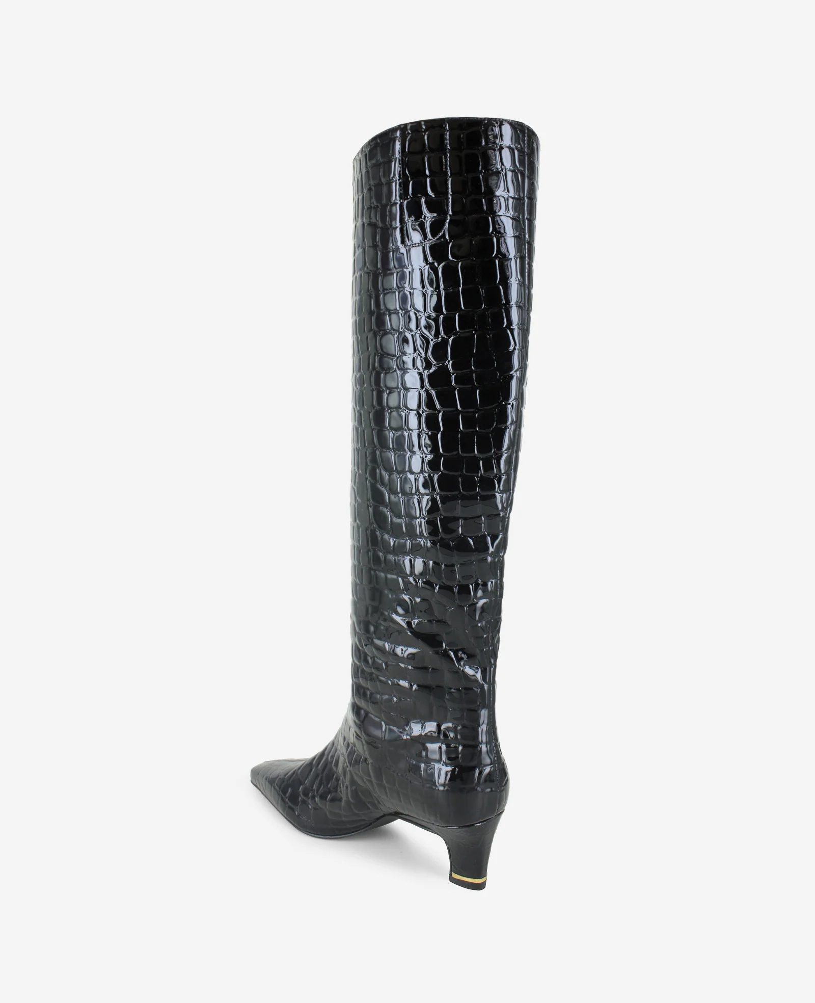 Rubia Croco Patent Tall Heel Boot - Image 4