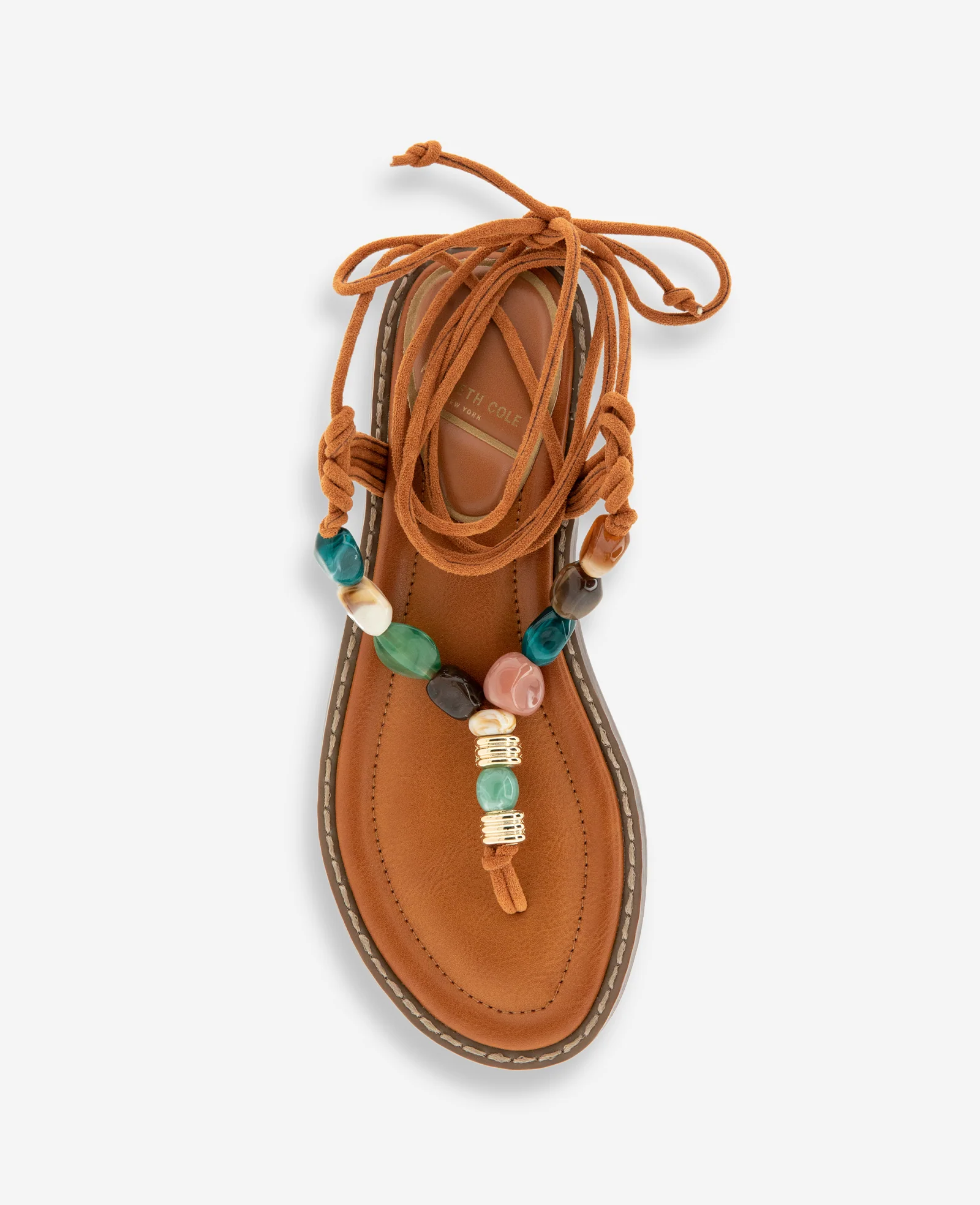 Santiago Suede Stone Embellished Wrap Around Sandal - Image 3