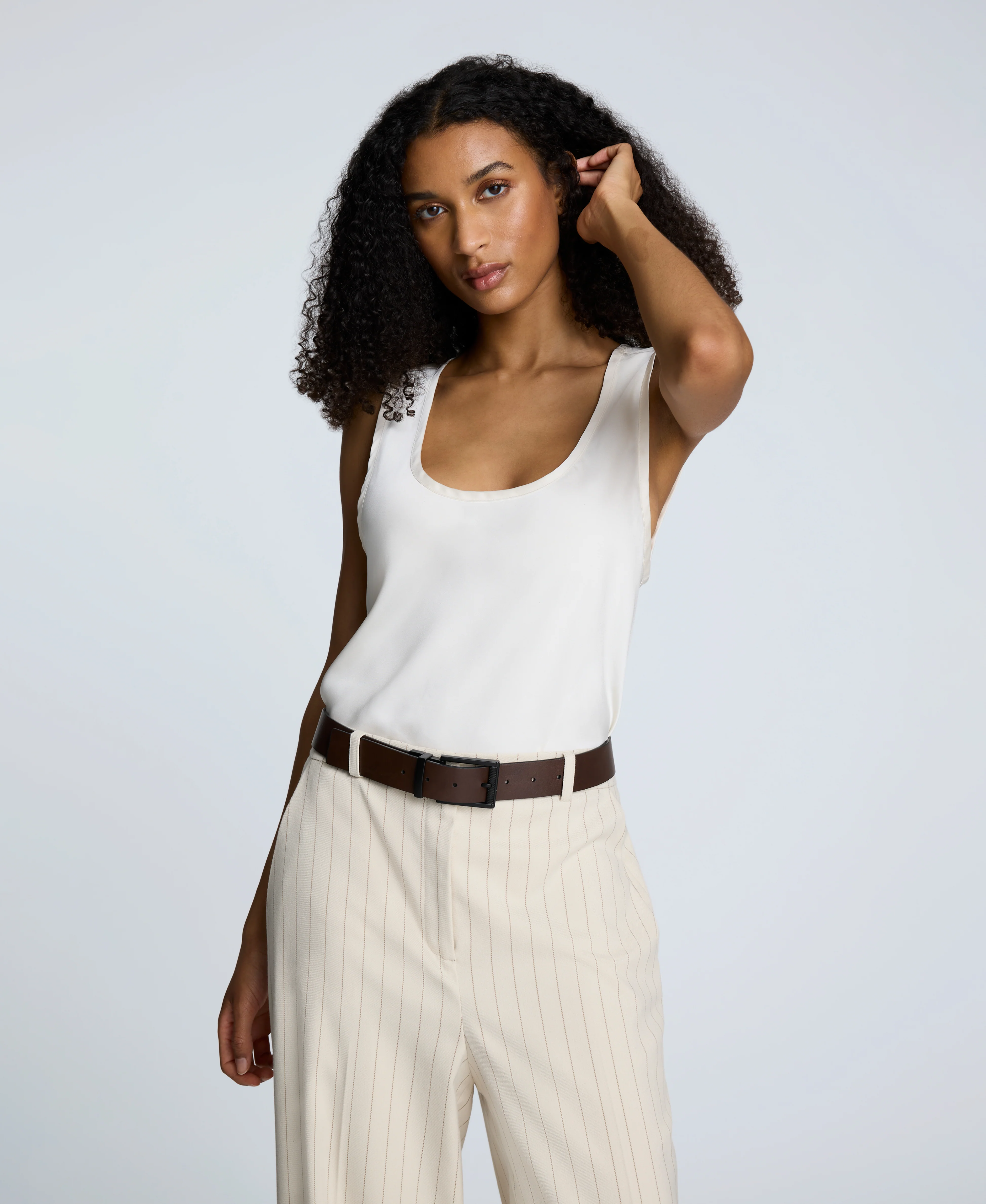 Satin Scoop Neck Tank - Image 4