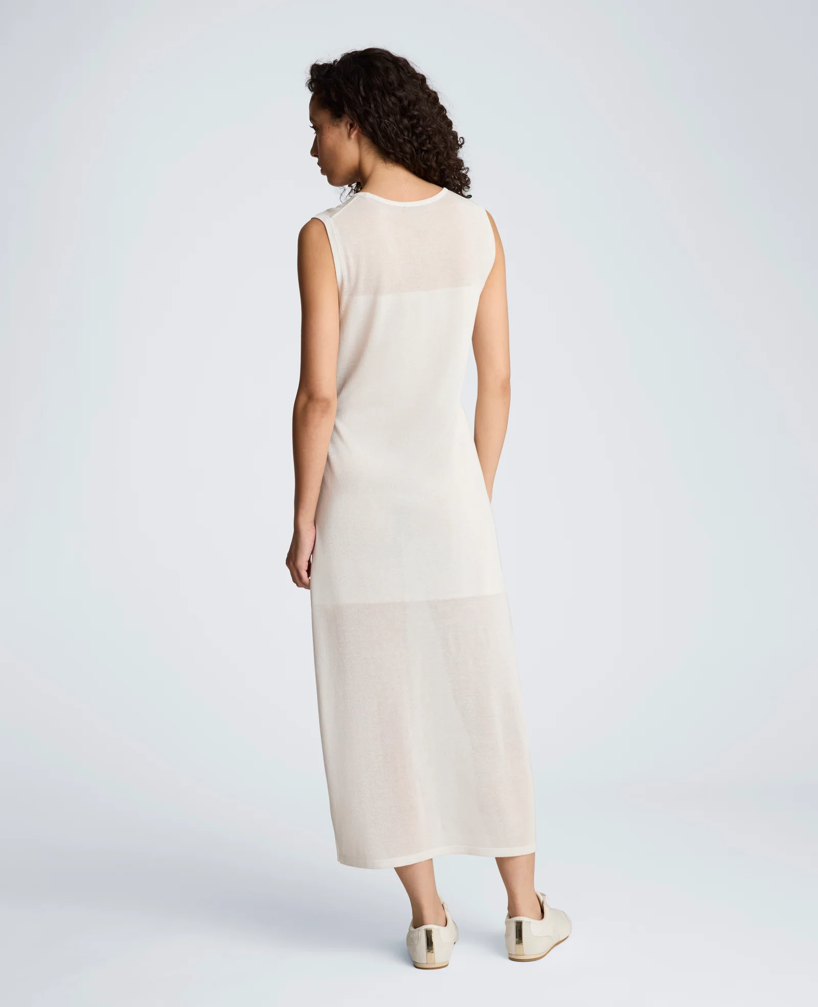 Semi Sheer Dress with Side Slits - Image 2