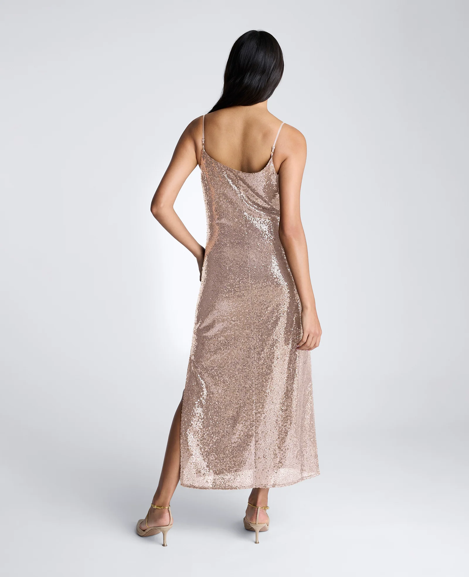 Sequin Cowl Neck Maxi Slip Dress - Image 2