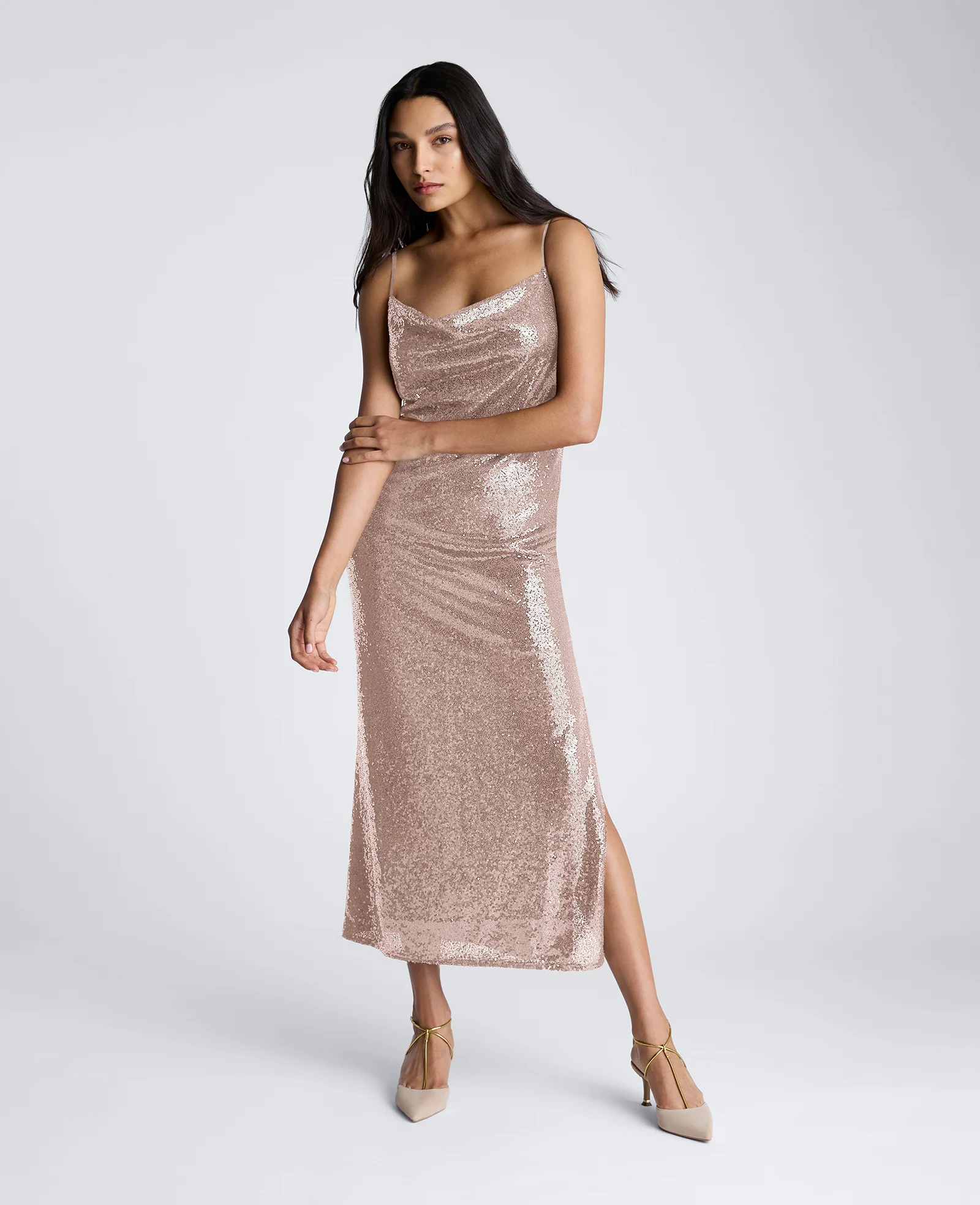 Sequin Cowl Neck Maxi Slip Dress - Image 5