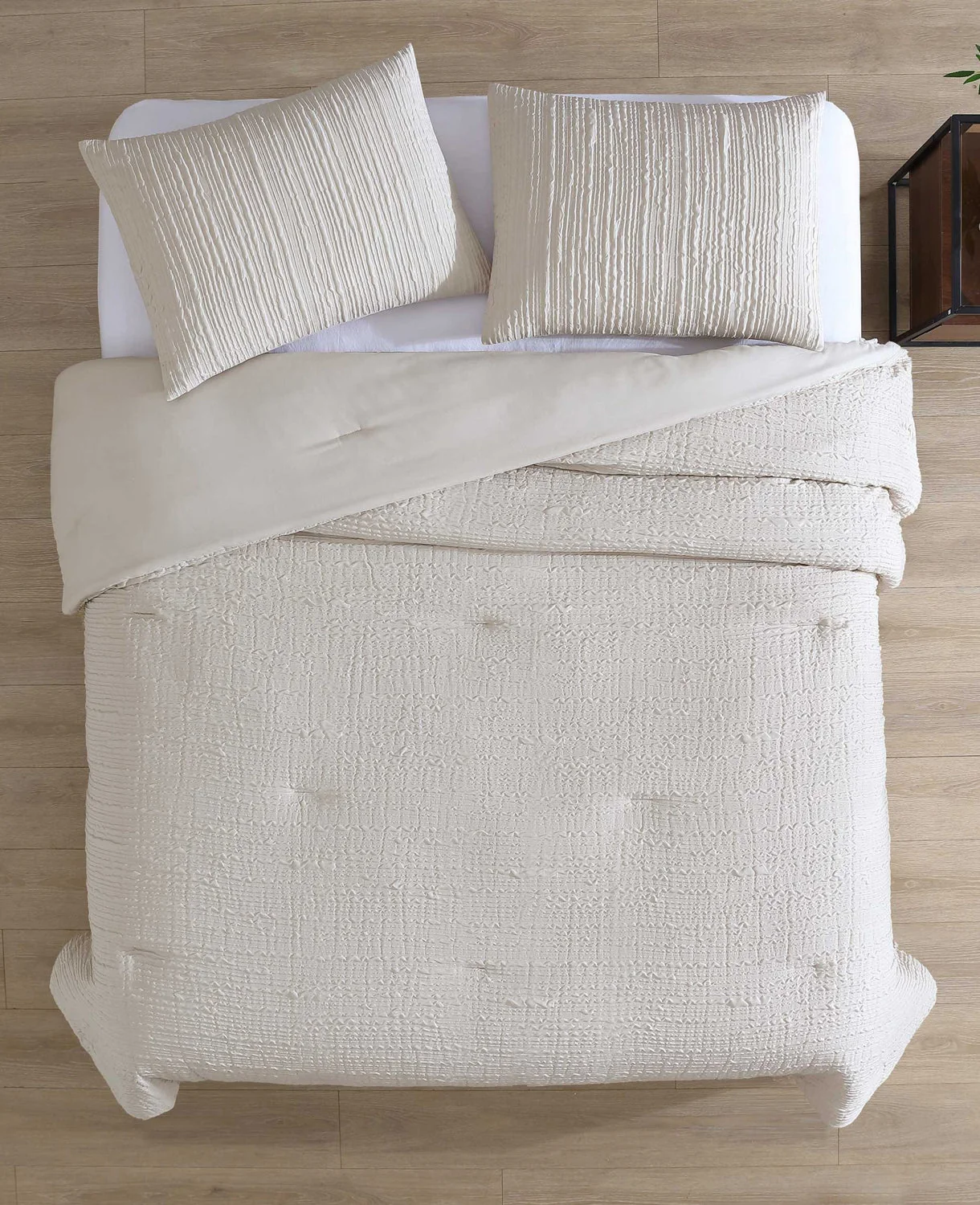 Serenity Wavy Lines Beige Comforter Set - Image 5