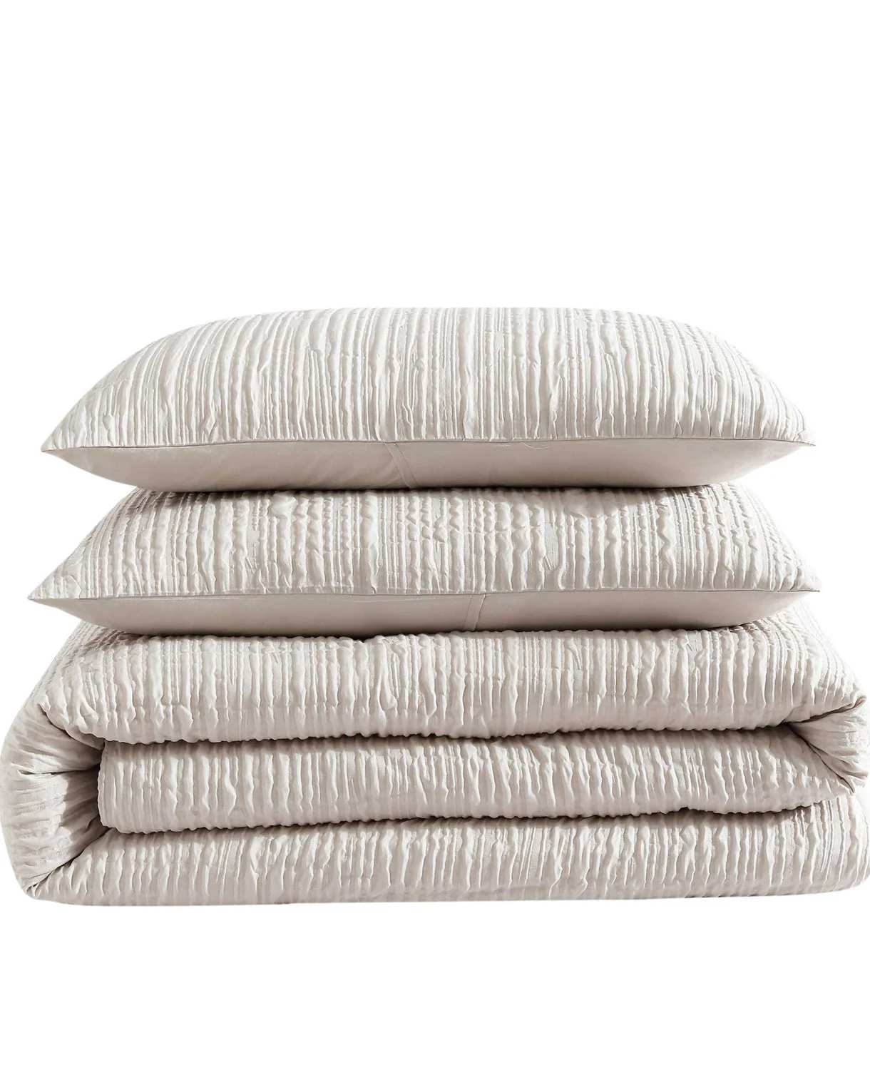 Serenity Wavy Lines Beige Duvet Cover Set - Image 3