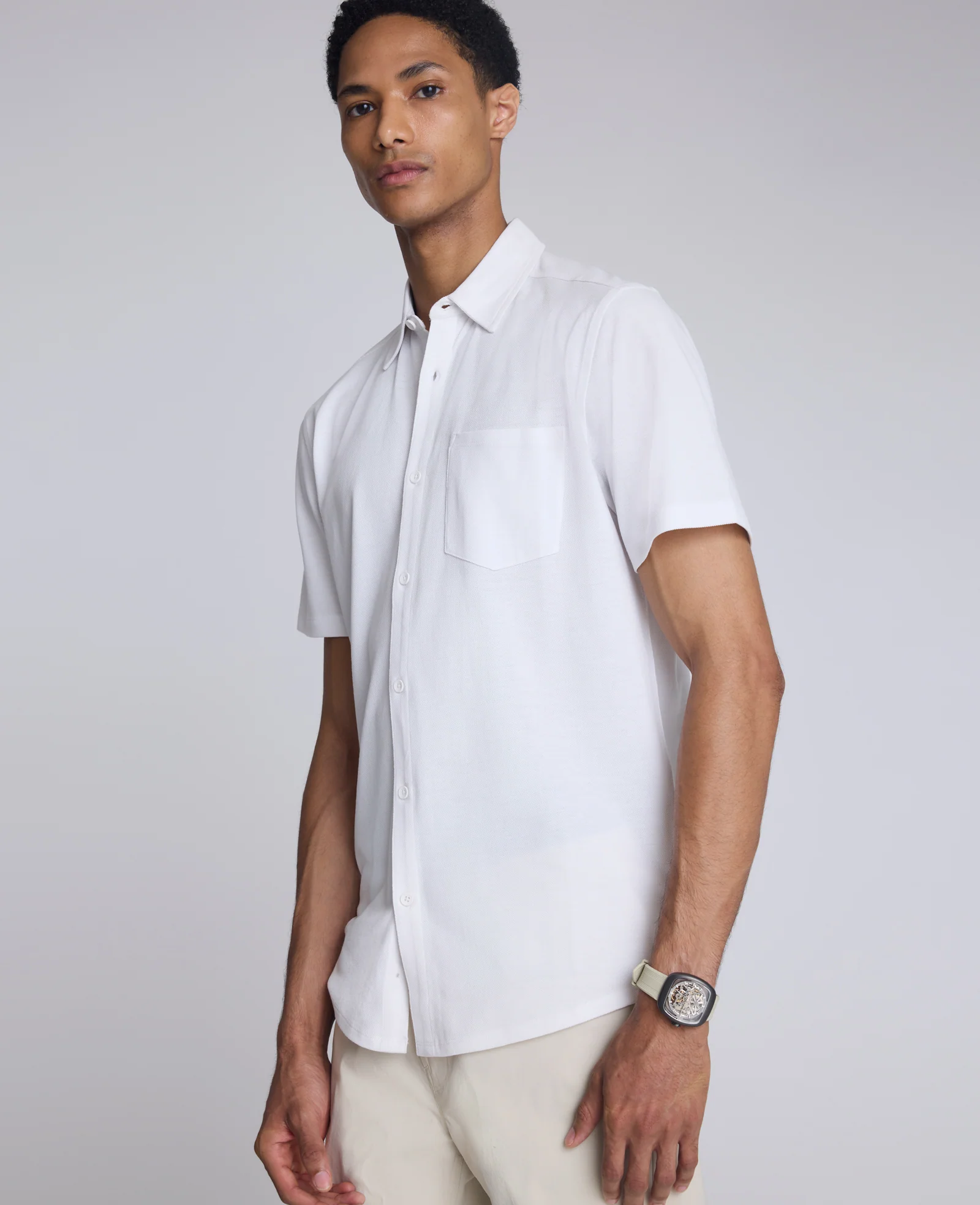 Short Sleeve Sportshirt with Chest Pocket - Image 4