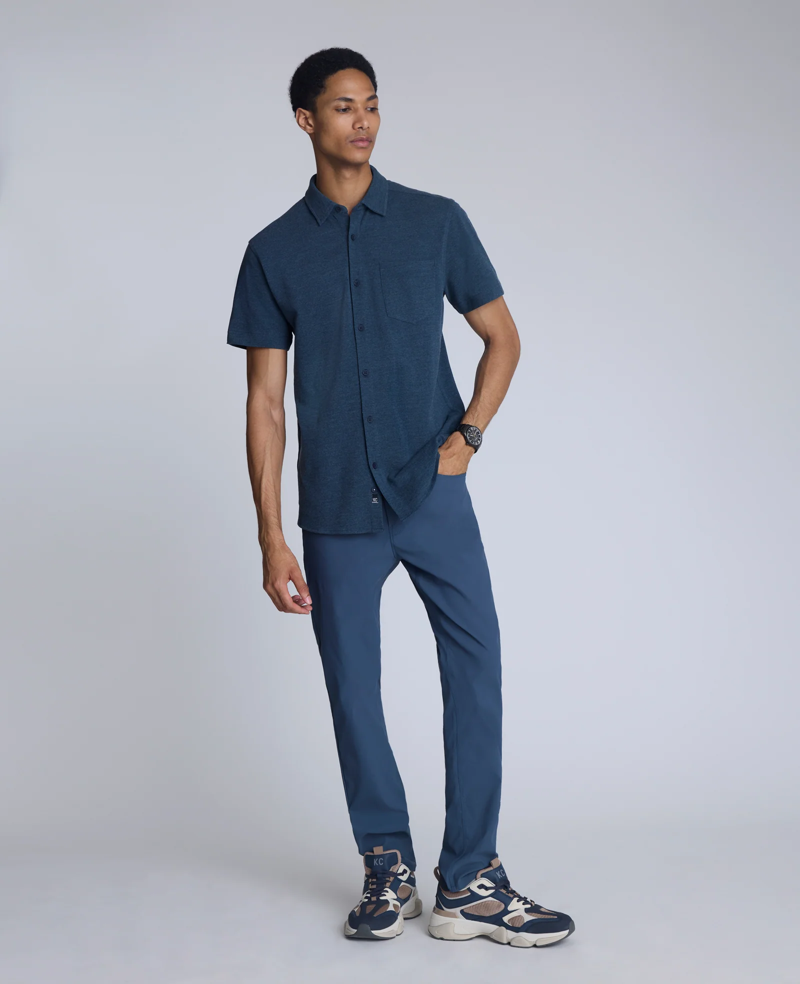 Short Sleeve Sportshirt with Chest Pocket - Image 3
