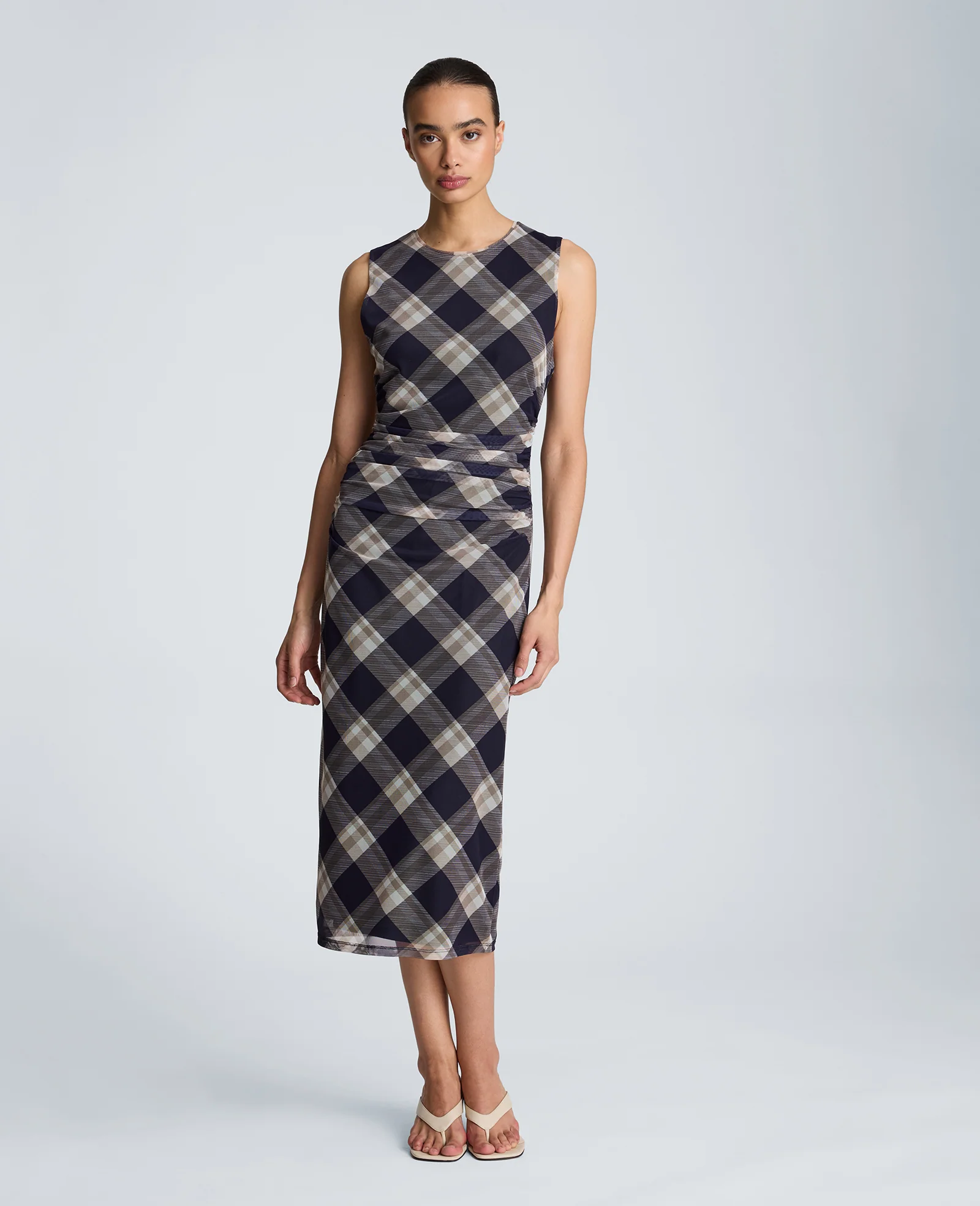 Side Ruched Midi Dress