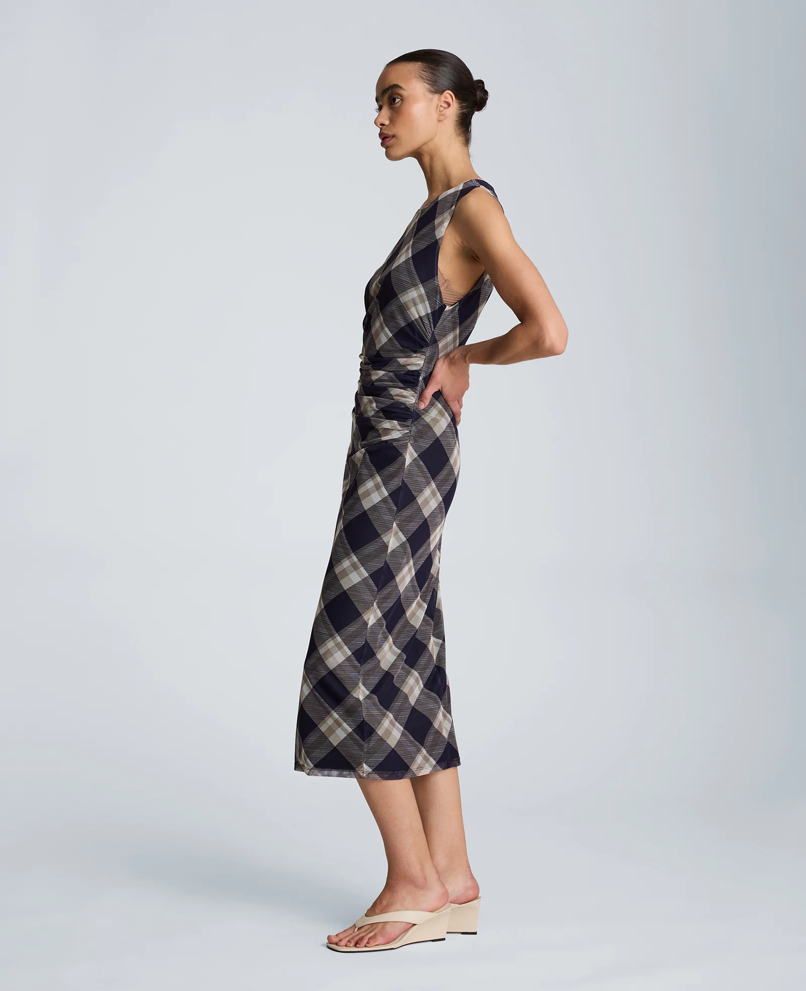 Side Ruched Midi Dress - Image 3