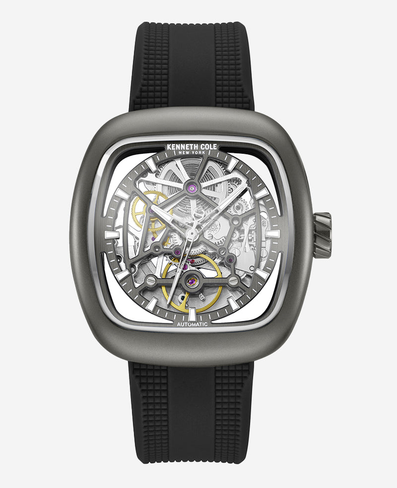 Skeleton Automatic Bracelet Watch with 3-Strap Set - Image 5