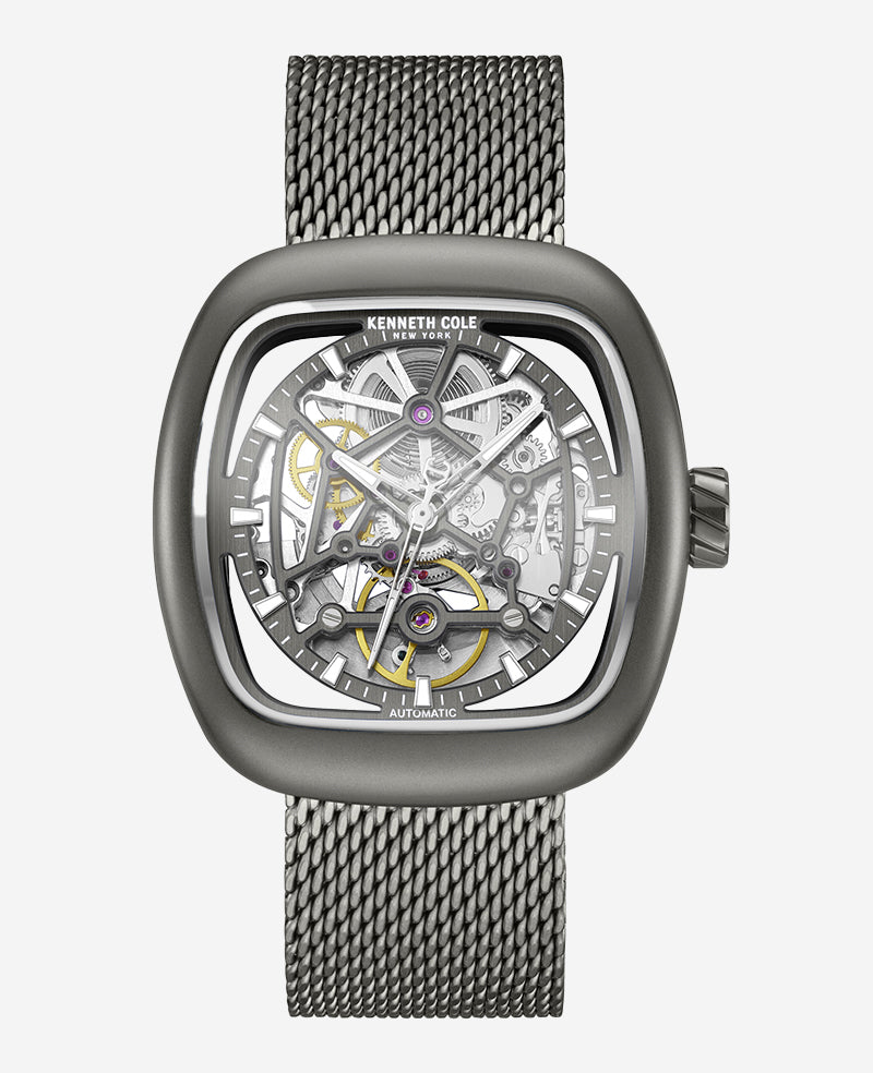 Skeleton Automatic Bracelet Watch with 3-Strap Set - Image 7