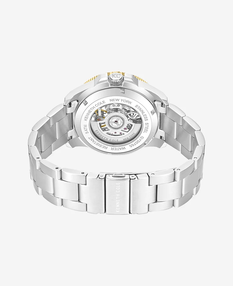 Skeleton Automatic Green Contrast Dial Bracelet Watch - Image 4