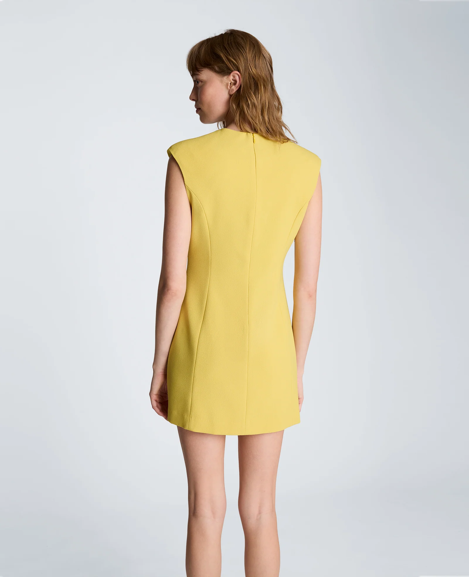 Sleeveless Suit Mini Dress with Patch Pocket - Image 2