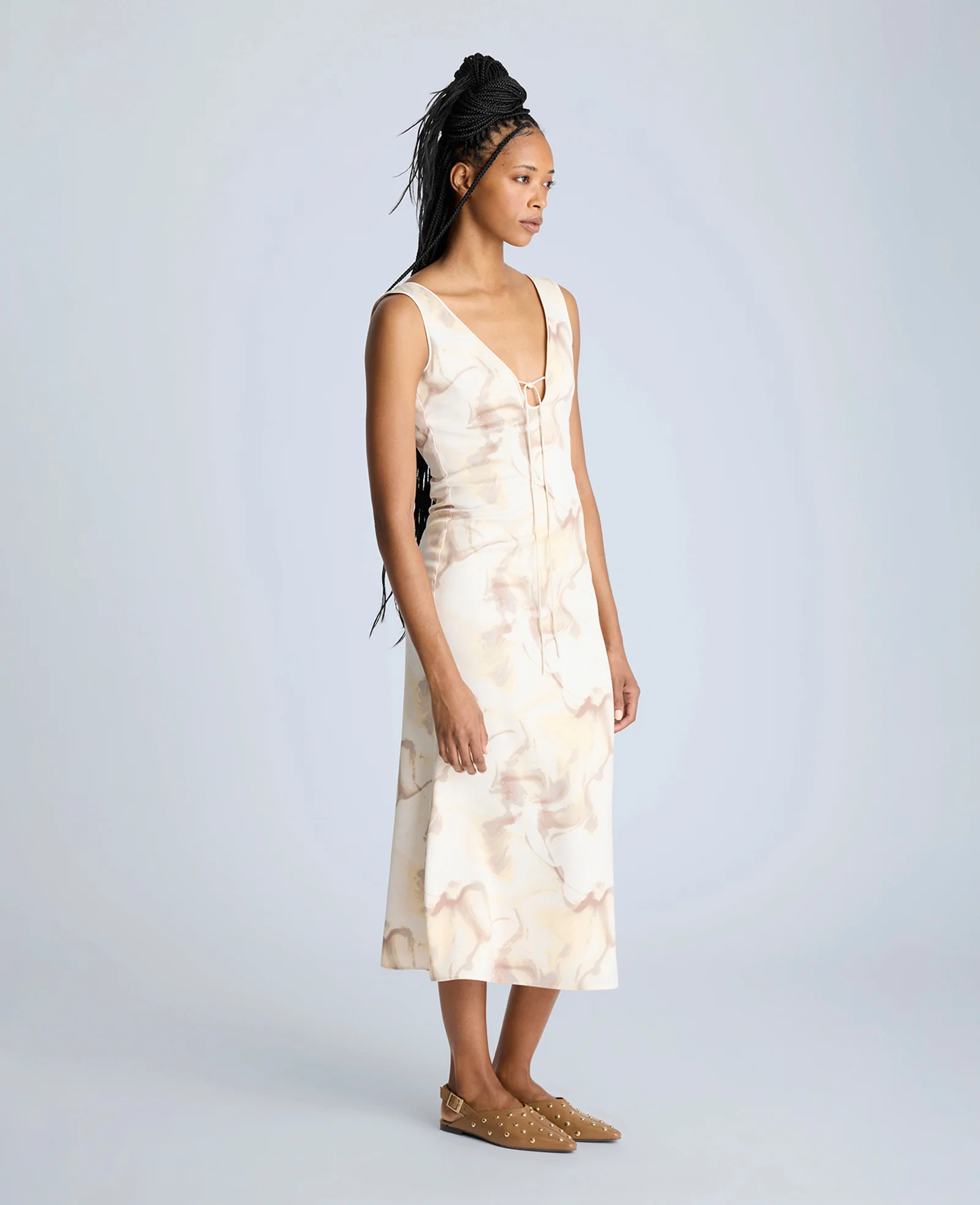 Sleeveless V-Neck Midi Dress - Image 4