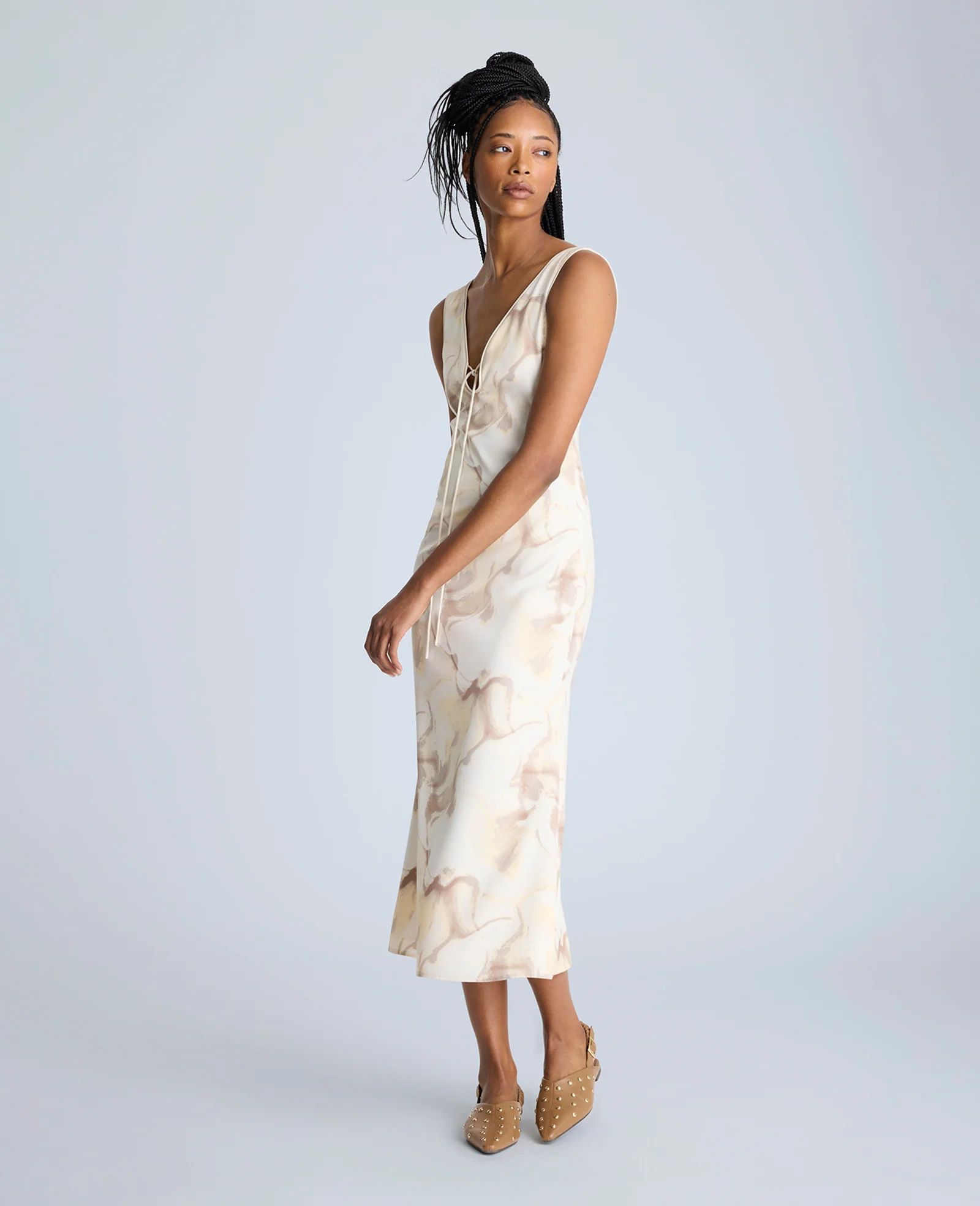 Sleeveless V-Neck Midi Dress - Image 5