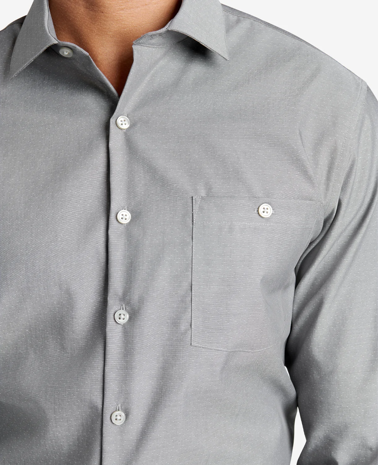 Slim-Fit Button-Down Stretch Dress Shirt with TEK FIT - Image 3