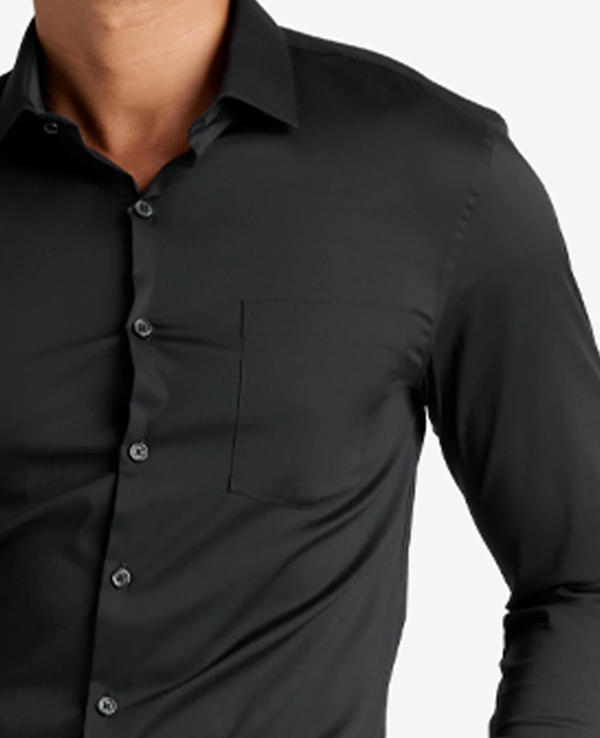 Slim Fit Sustainable Stretch Collar Solid Dress Shirt - Image 3