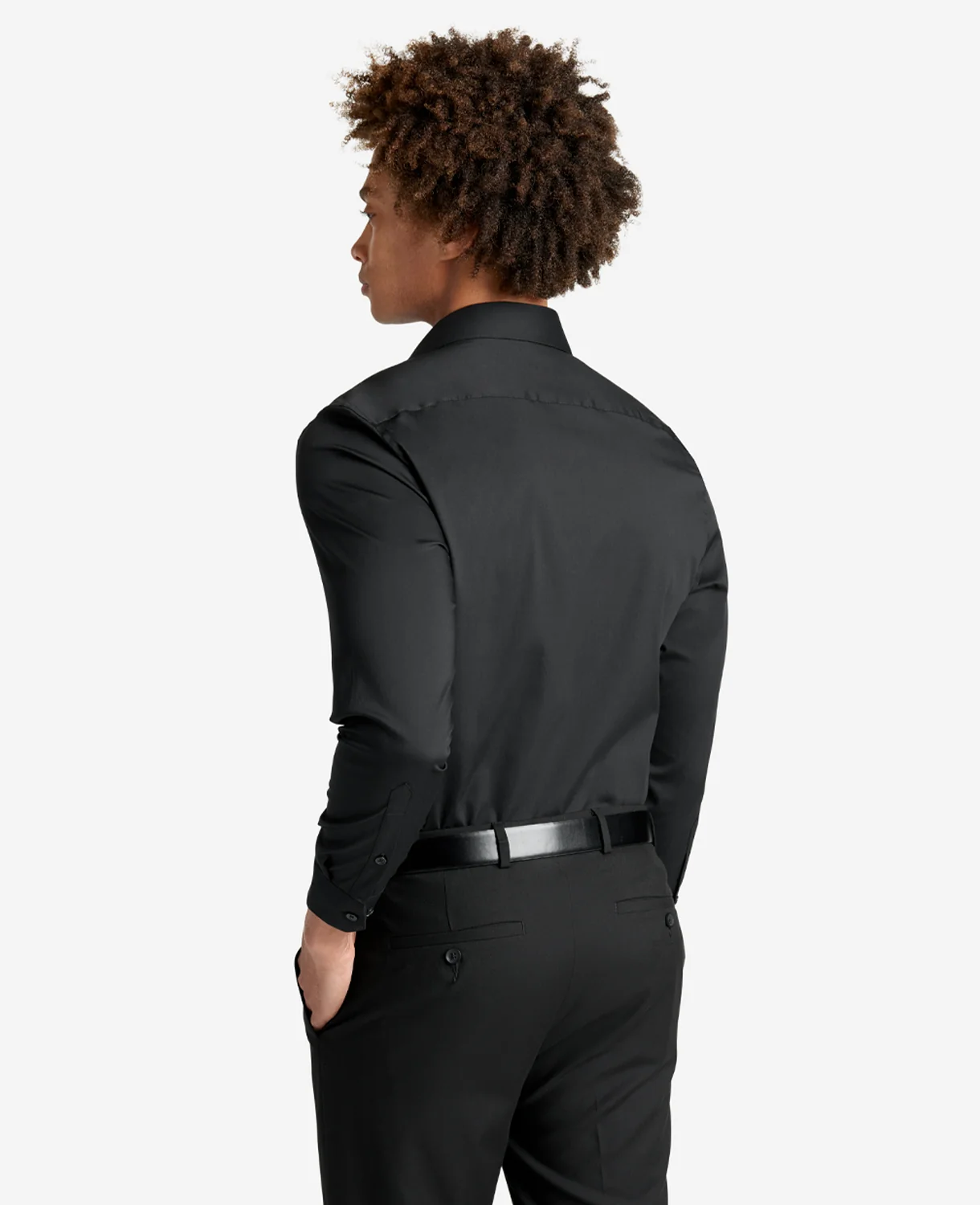 Slim Fit Sustainable Stretch Collar Solid Dress Shirt - Image 5